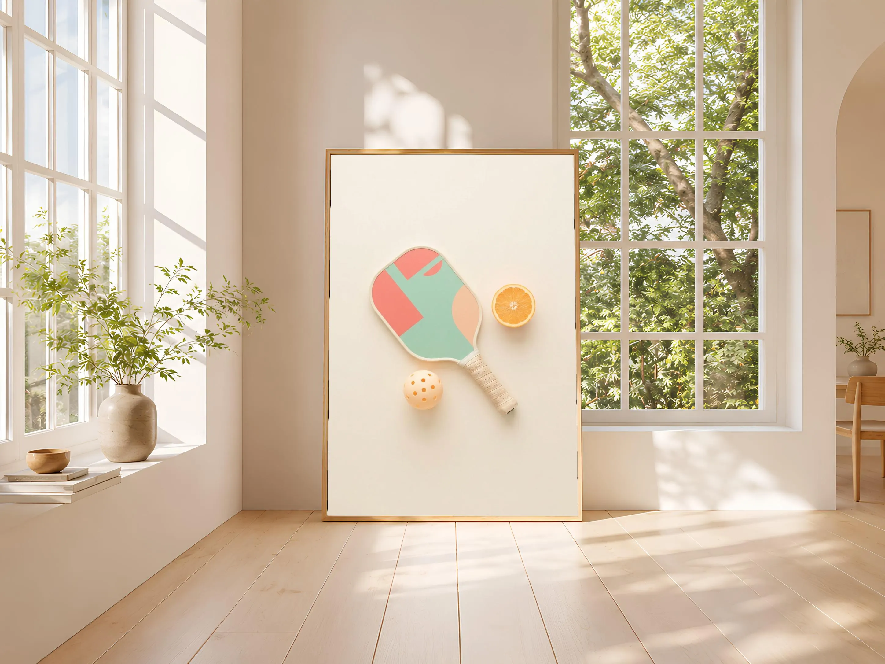 Pickleball Print, Preppy Japandi Poster, Coral Wall Art, Pickleball Gift, Housewarming Gift – Calm Wall Art by Artsify thumbnail 3