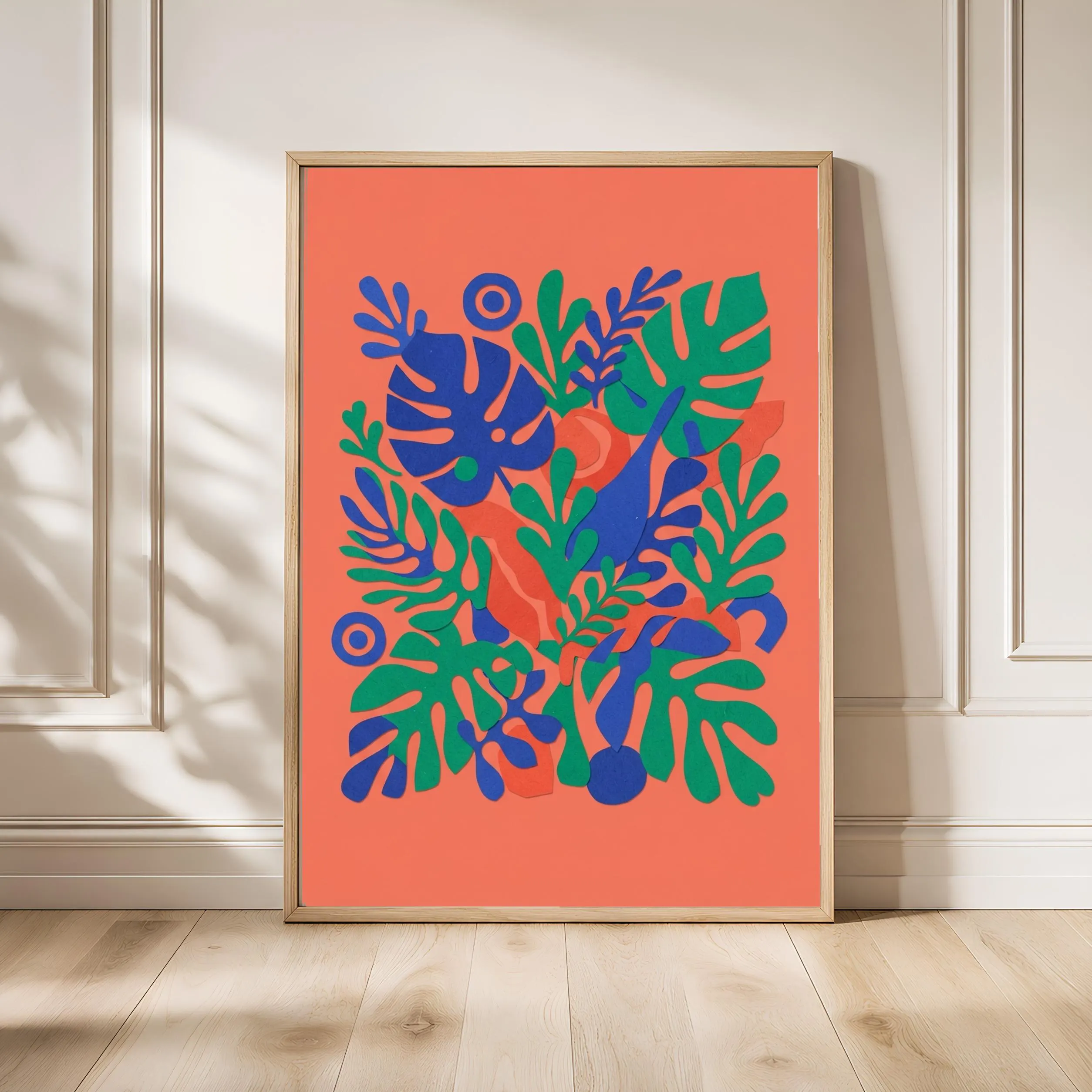 Matisse Style Wall Art, Cut Paper Collage Poster, Botanical Leaf Print, Living Room Decor, Housewarming Gift – Calm Wall Art by Artsify