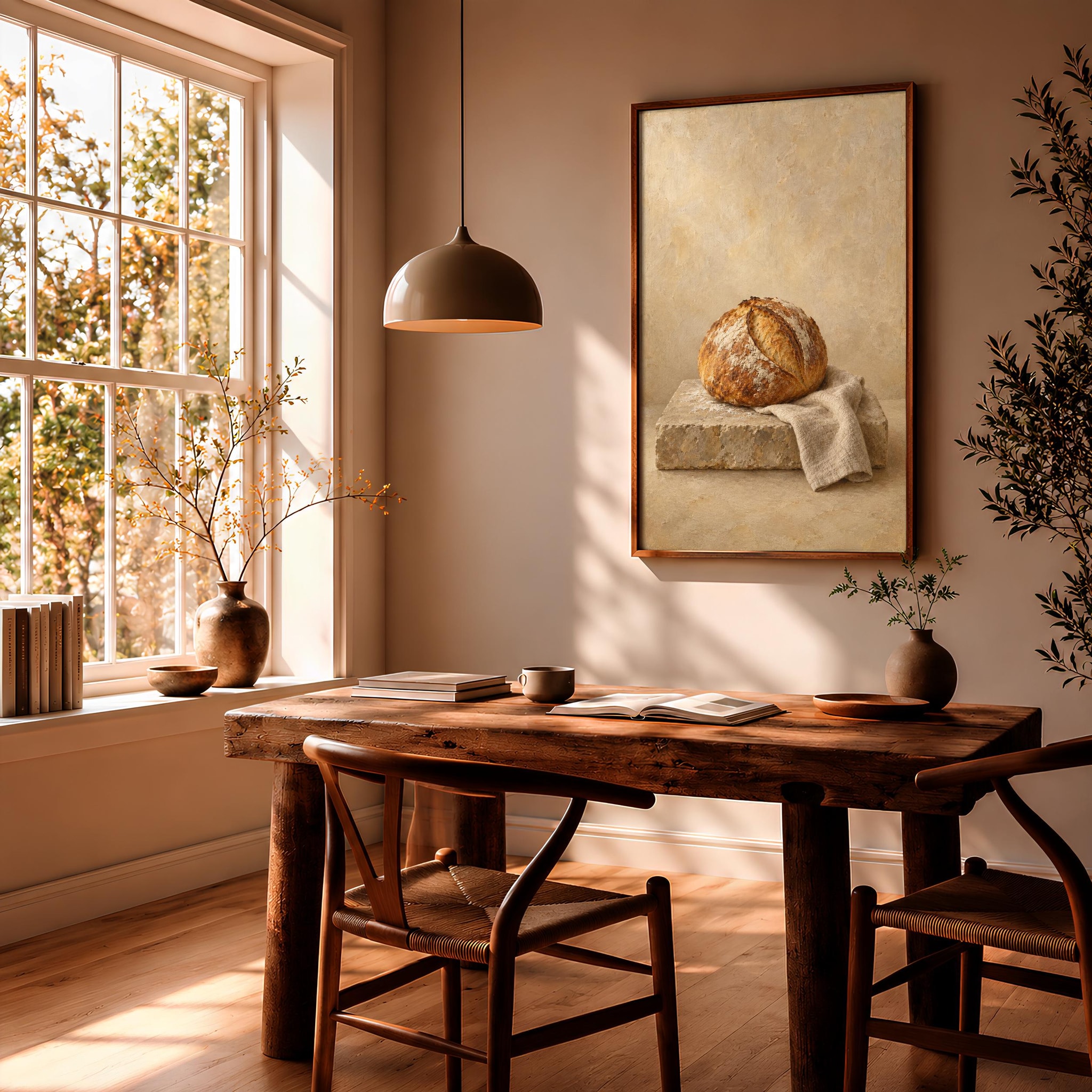 Artisan Sourdough Still Life Print, Chiaroscuro Farmhouse Kitchen Art – Calm Wall Art by Artsify thumbnail 2