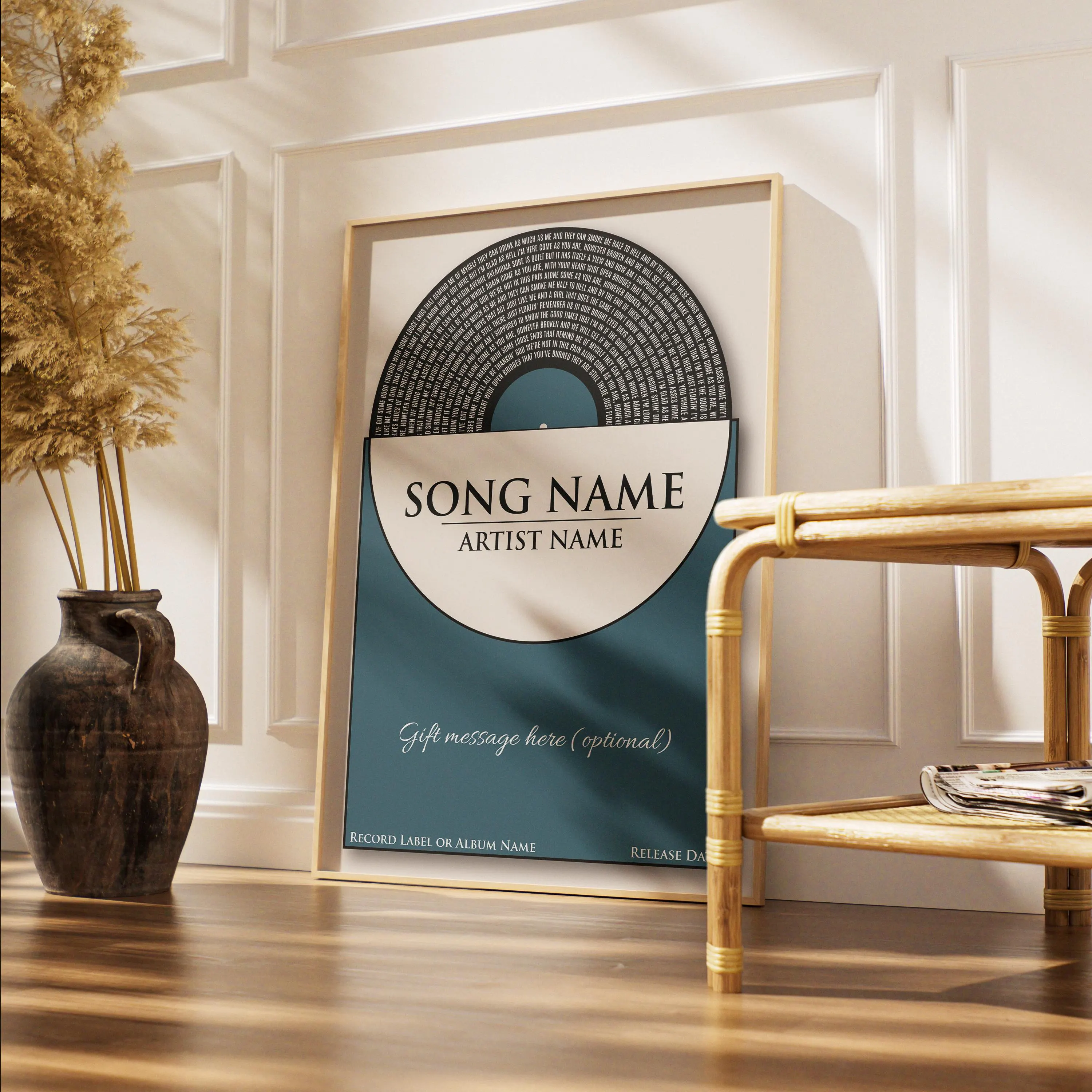 Custom Vinyl Record Lyrics Print, Personalized Music Gift, Modern Home - Office Decor – Calm Wall Art by Artsify thumbnail 3