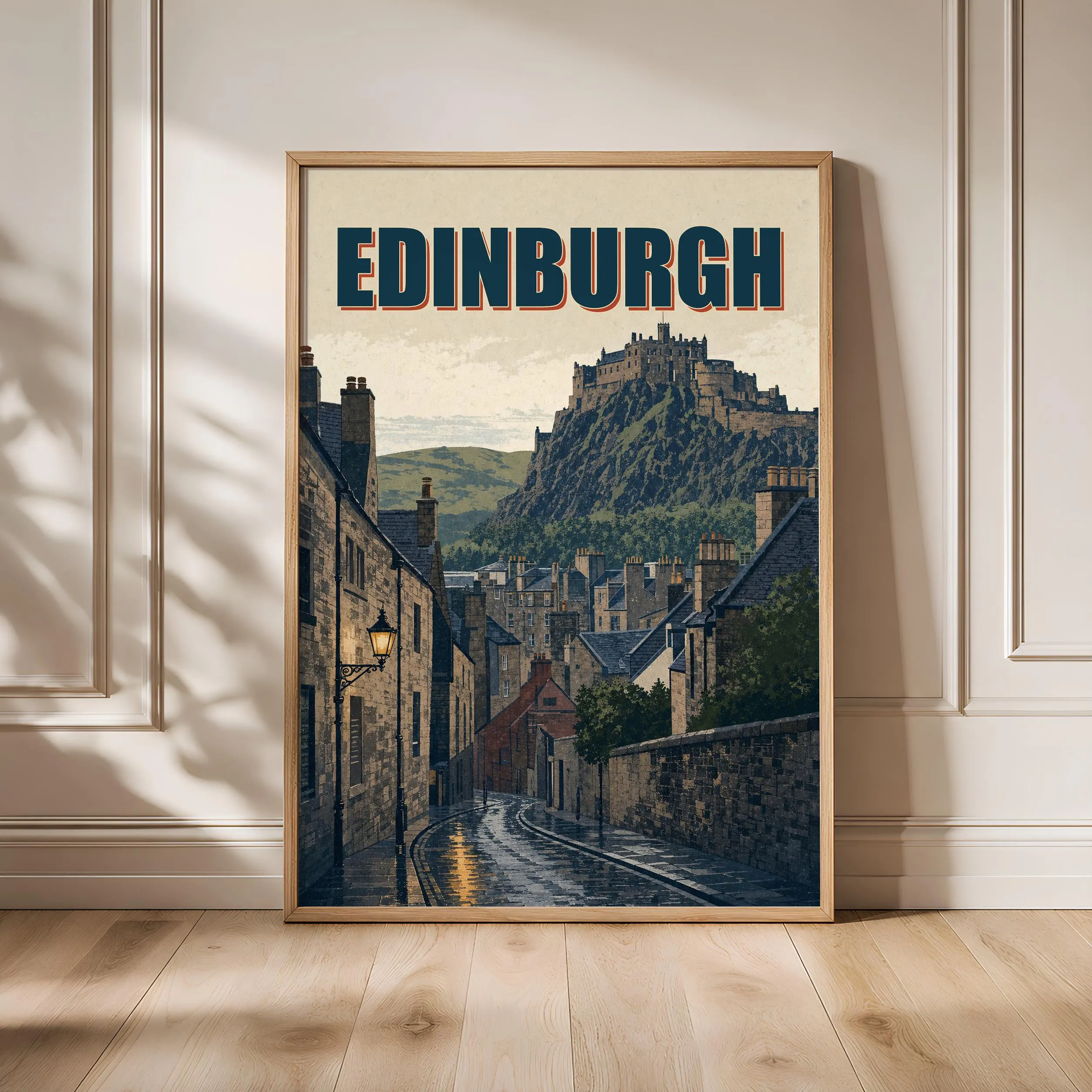 Edinburgh Travel Poster Print, Vintage Skyline Wall Art, Bold Typography Poster, City Name Wall Decor, Housewarming Gift – Calm Wall Art by Artsify