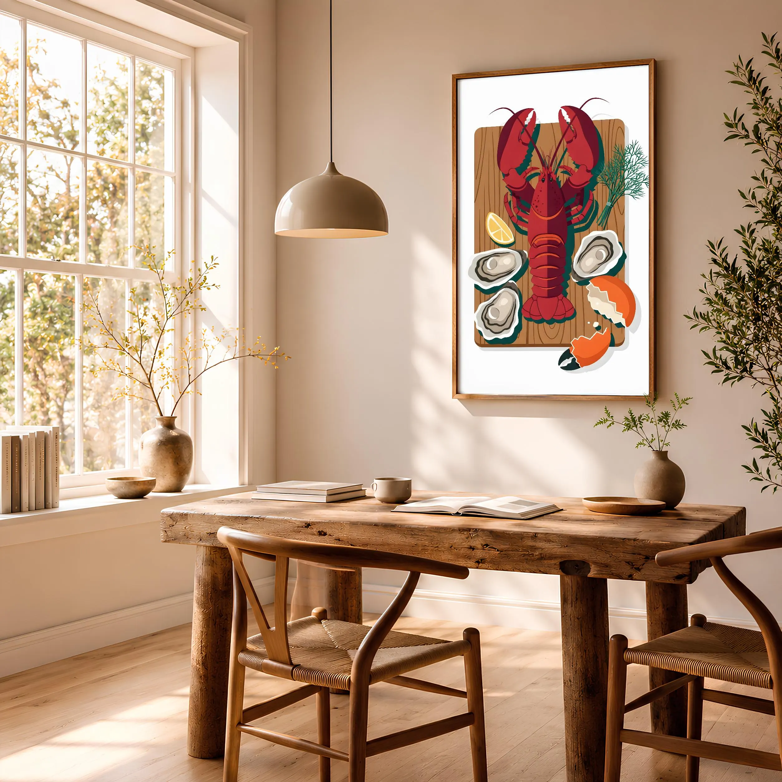 Lobster Still Life Print, Coastal Seafood Poster, Nautical Kitchen Wall Art, Dining Room Decor, Housewarming Gift – Calm Wall Art by Artsify thumbnail 2