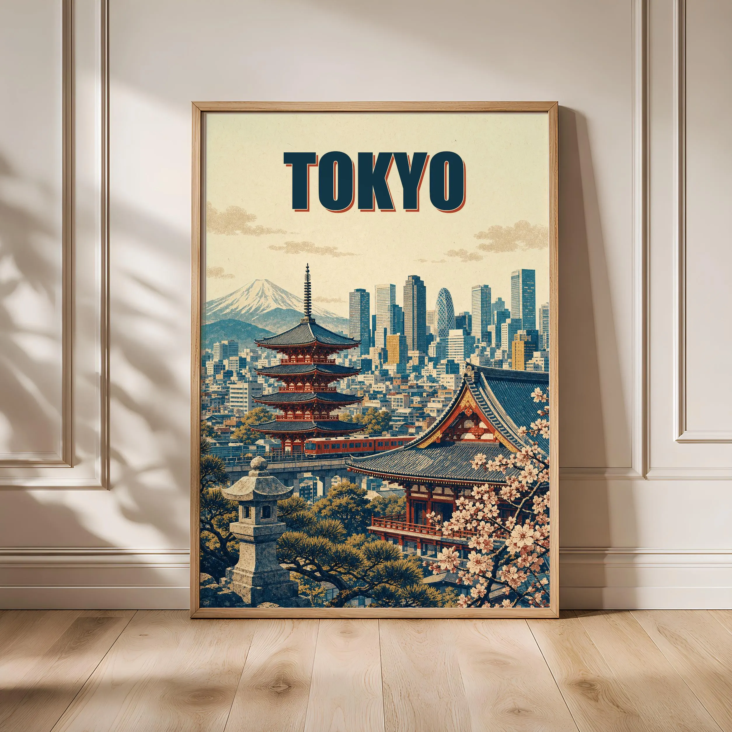 Tokyo Travel Poster Print, Vintage Skyline Wall Art, Bold Typography Poster, City Name Wall Decor, Housewarming Gift – Calm Wall Art by Artsify