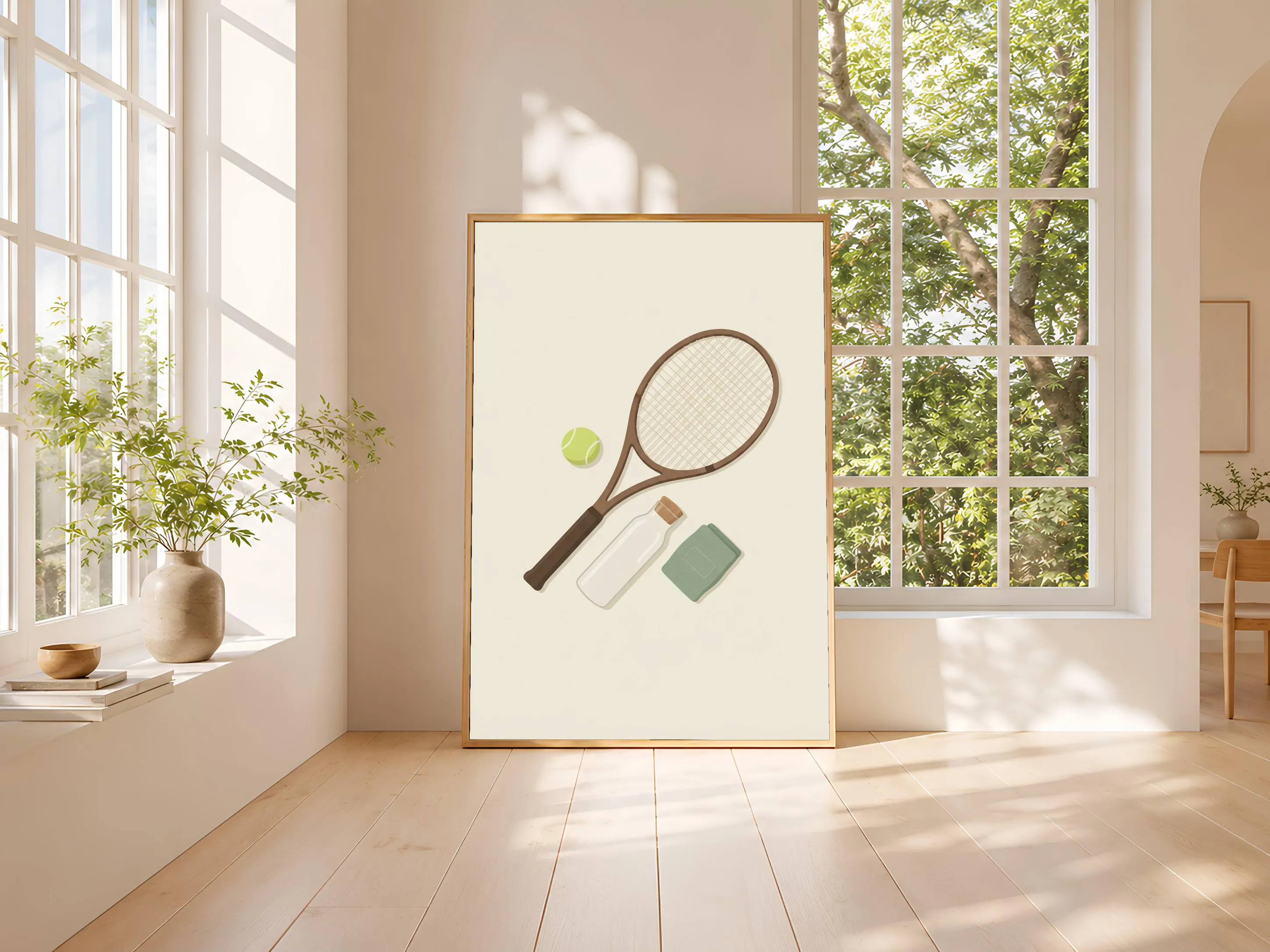 Tennis Wristband Print, Preppy Japandi Poster, Sage Green Wall Art, Tennis Gift, Housewarming Gift – Calm Wall Art by Artsify thumbnail 3