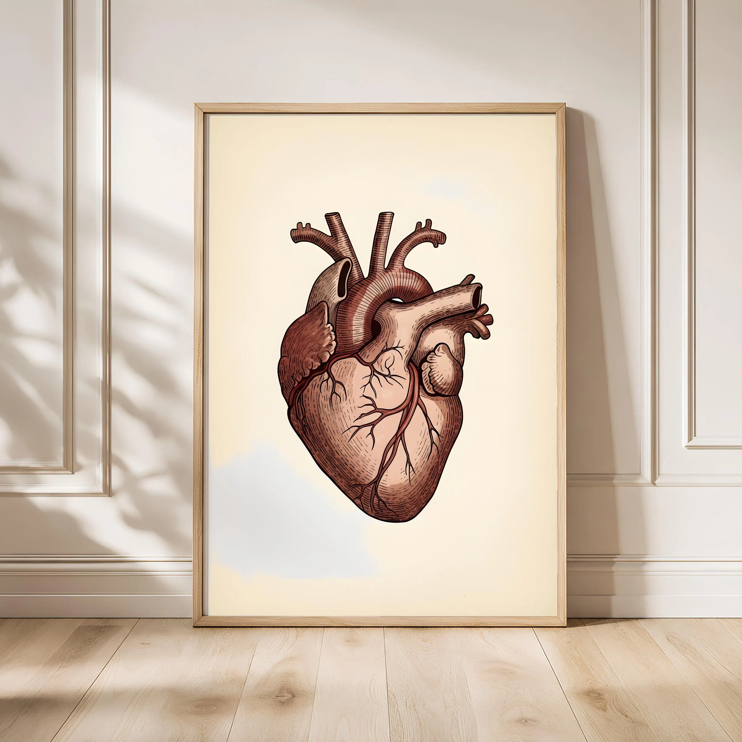 Vintage Anatomy Poster, Human Heart Art Print, Medical Illustration Wall Art, Doctor Office Decor, Housewarming Gift – Calm Wall Art by Artsify