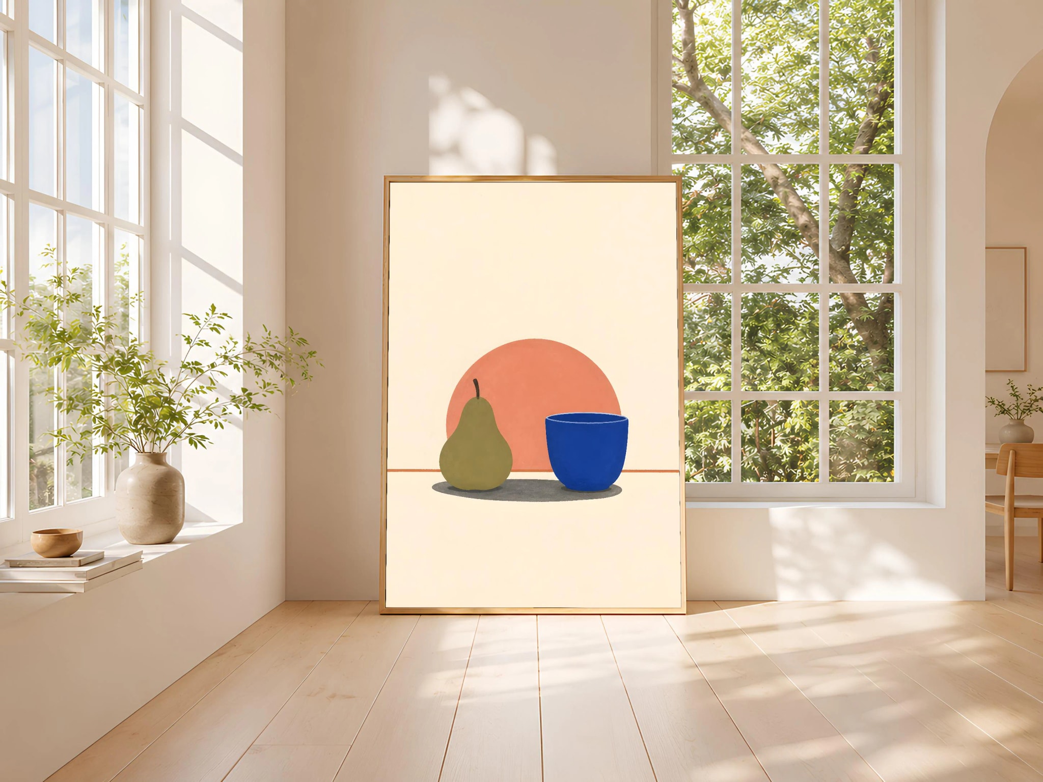 Minimalist Still Life Print, Pear and Cup Kitchen Wall Art, Scandinavian Poster, Simple Modern Decor, Housewarming Gift – Calm Wall Art by Artsify thumbnail 3