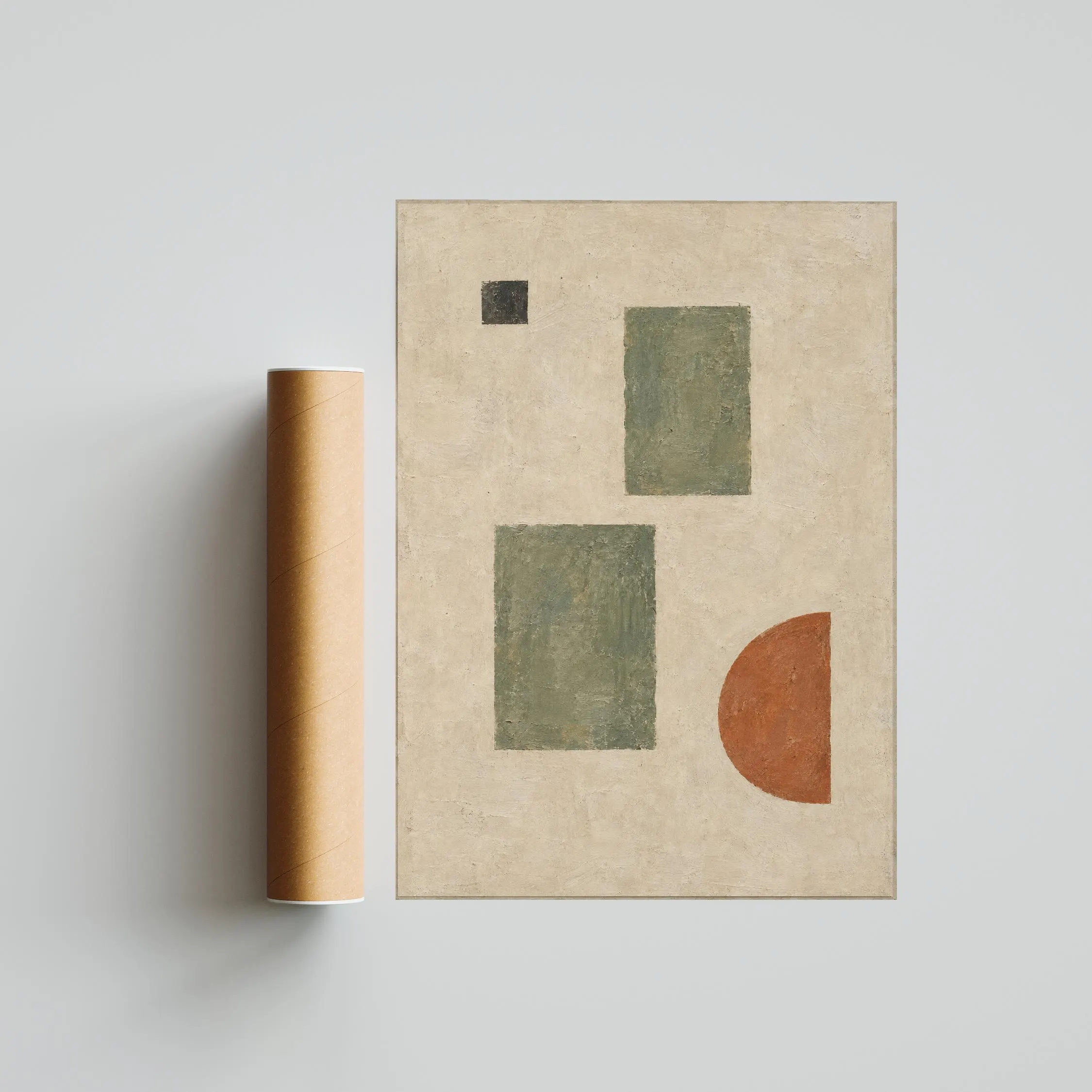 Sage and Terracotta Wall Art, Balanced Shapes Abstract Print – Calm Wall Art by Artsify thumbnail 5