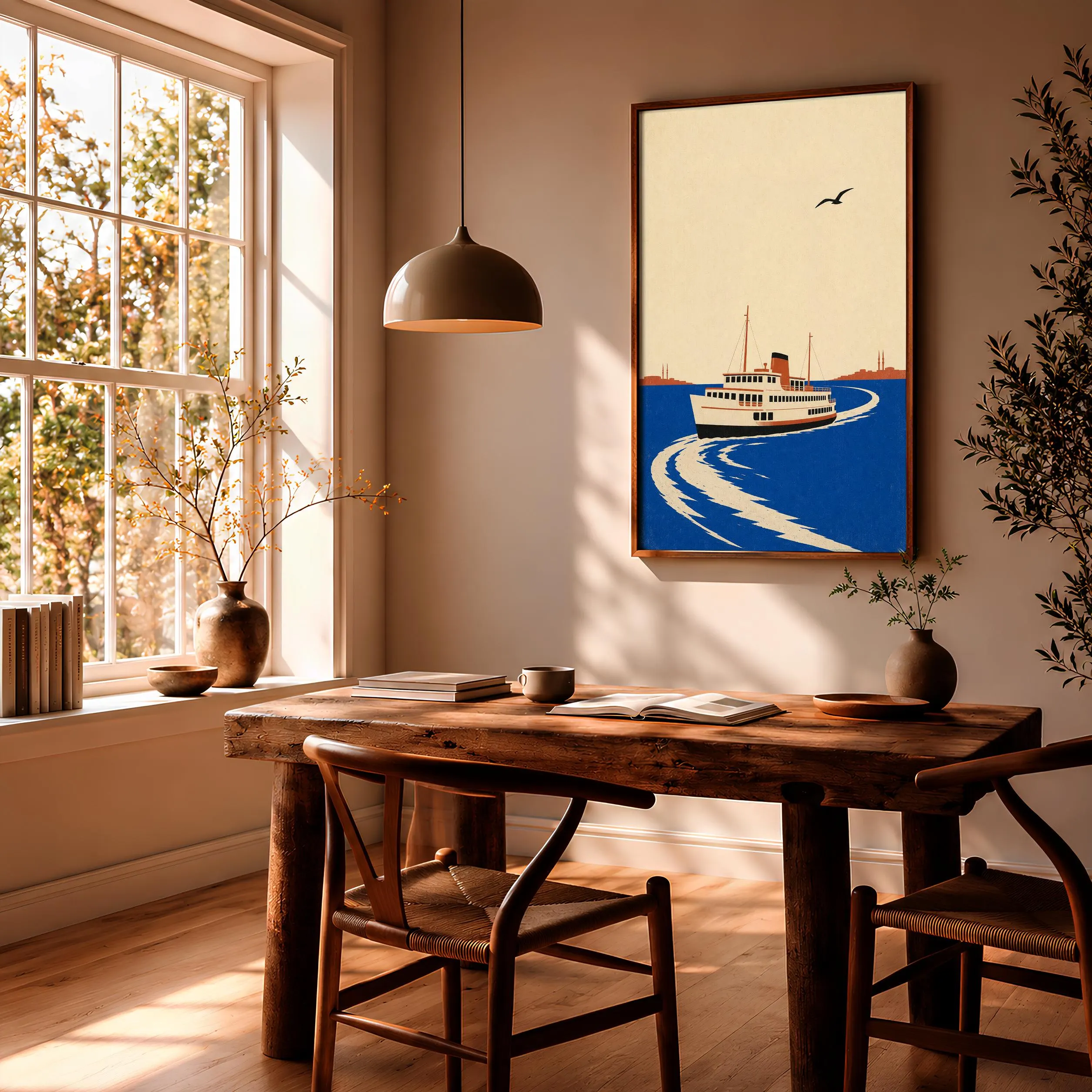 Istanbul Ferry Poster Print, Minimalist Travel Wall Art, Vintage City Poster, Turkish Wall Decor, Housewarming Gift – Calm Wall Art by Artsify thumbnail 2