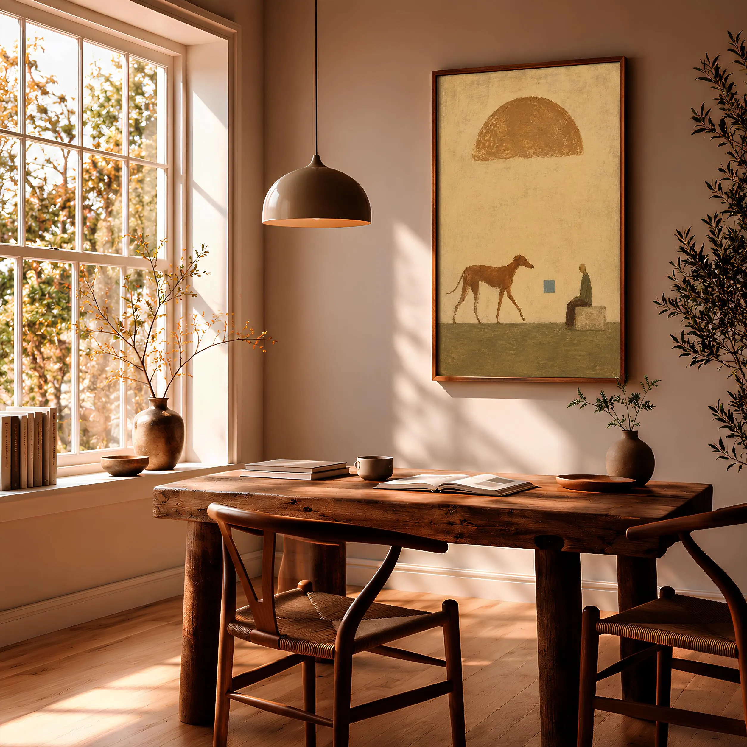 Long Dog Wall Art, Naive Folk Painting – Calm Wall Art by Artsify thumbnail 2