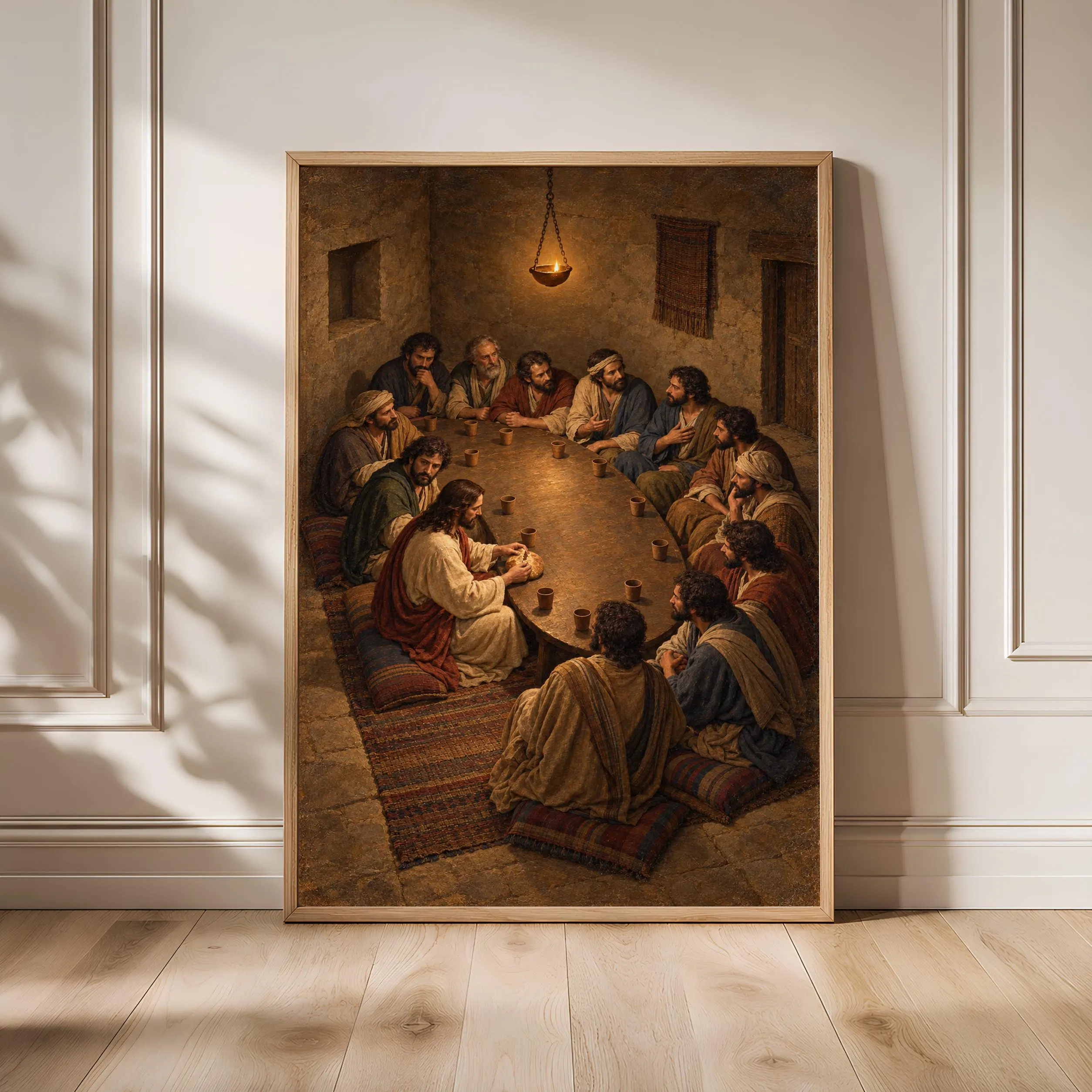 Last Supper Wall Art, Vintage Christian Oil Painting, Dining Room Decor – Calm Wall Art by Artsify