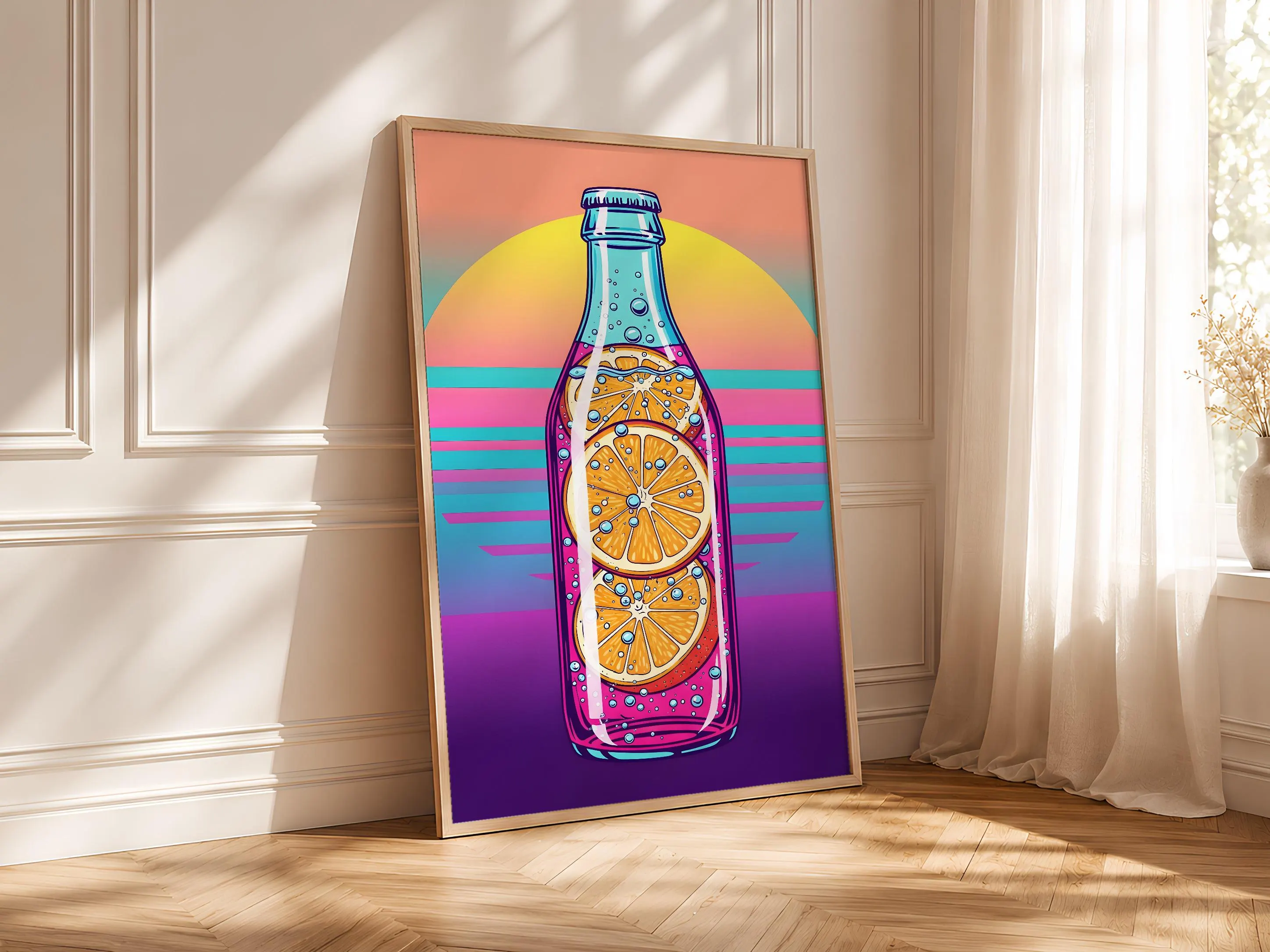 Retro Soda Poster, Vaporwave Drink Print, 80s Aesthetic Wall Art, Fun Kitchen Bar Decor, Housewarming Gift – Calm Wall Art by Artsify thumbnail 4