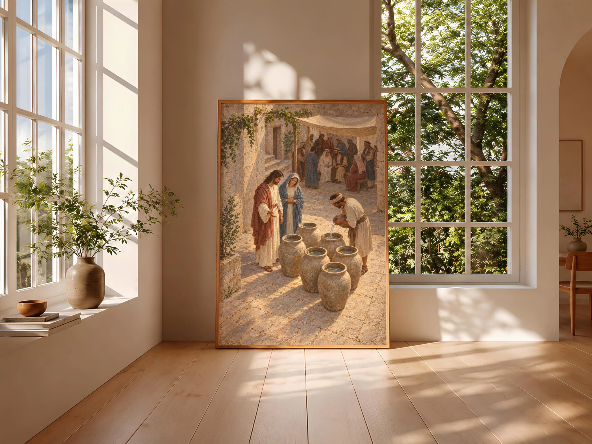 Wedding at Cana Wall Art, Jesus Water Into Wine Painting – Calm Wall Art by Artsify thumbnail 3