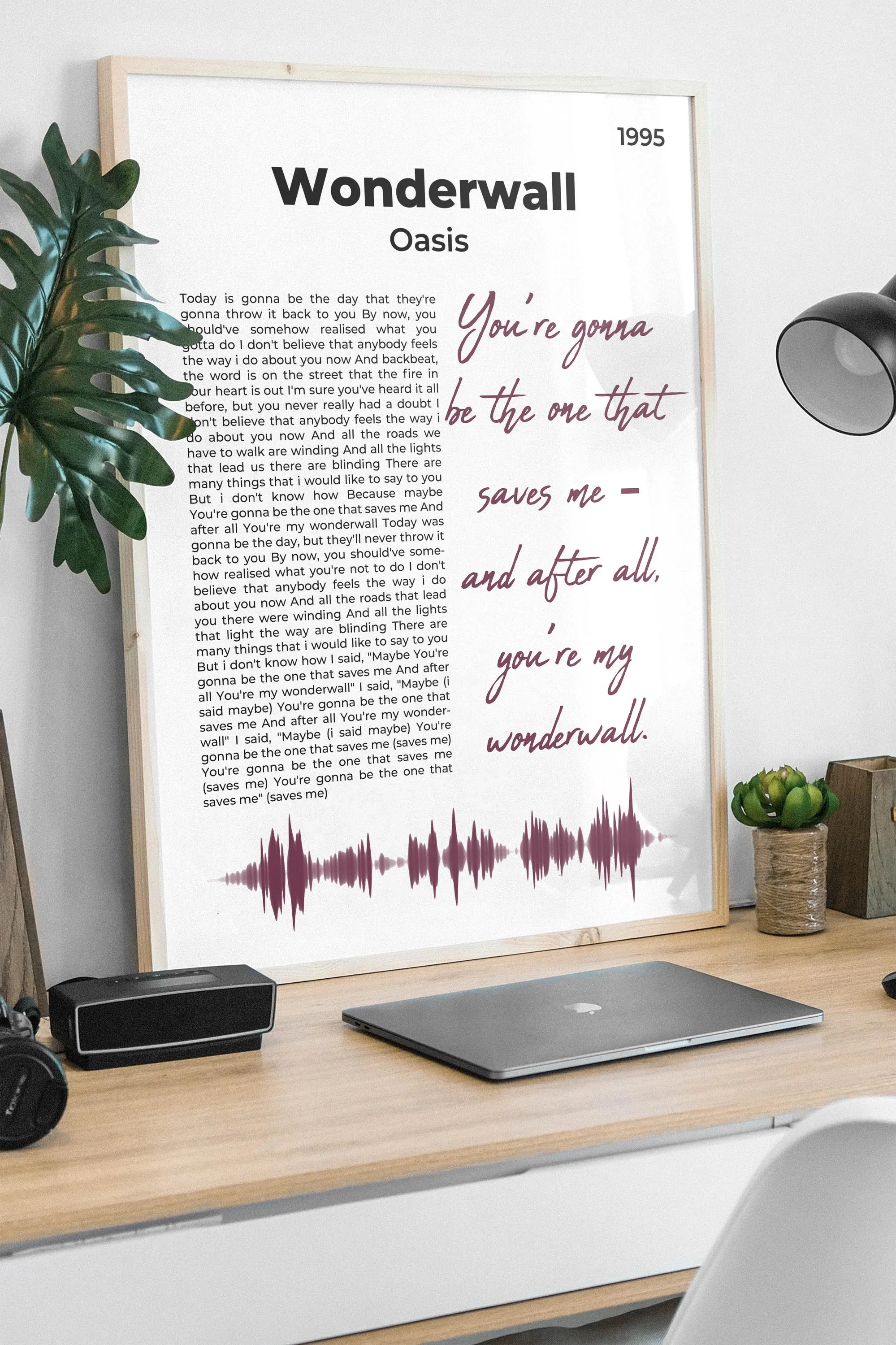 Custom Song Lyrics Print, Personalized Music Poster with Soundwave, First Dance Song Gift, Anniversary Wedding Gift, Office Decor, Wall Art – Calm Wall Art by Artsify thumbnail 4