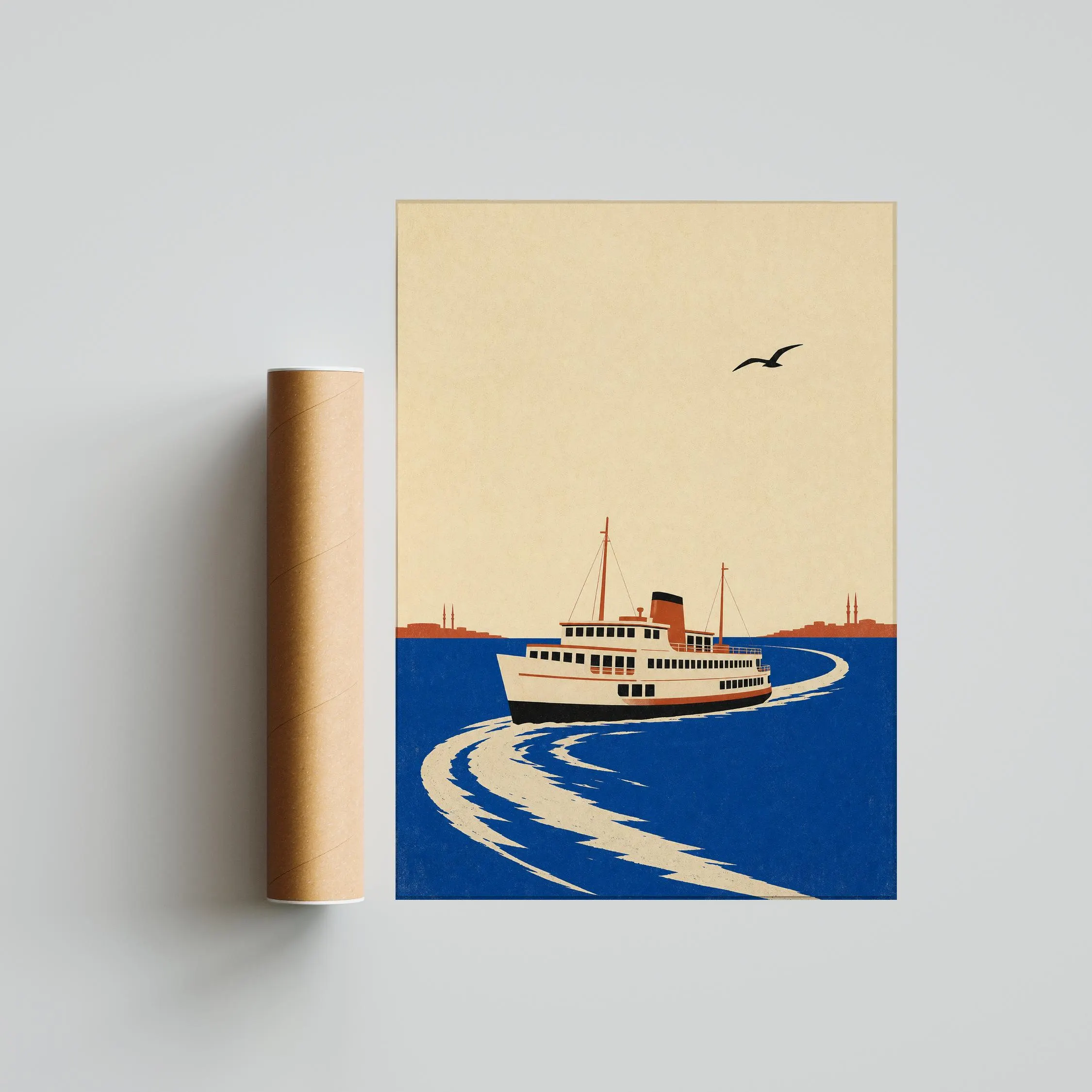Istanbul Ferry Poster Print, Minimalist Travel Wall Art, Vintage City Poster, Turkish Wall Decor, Housewarming Gift – Calm Wall Art by Artsify thumbnail 5