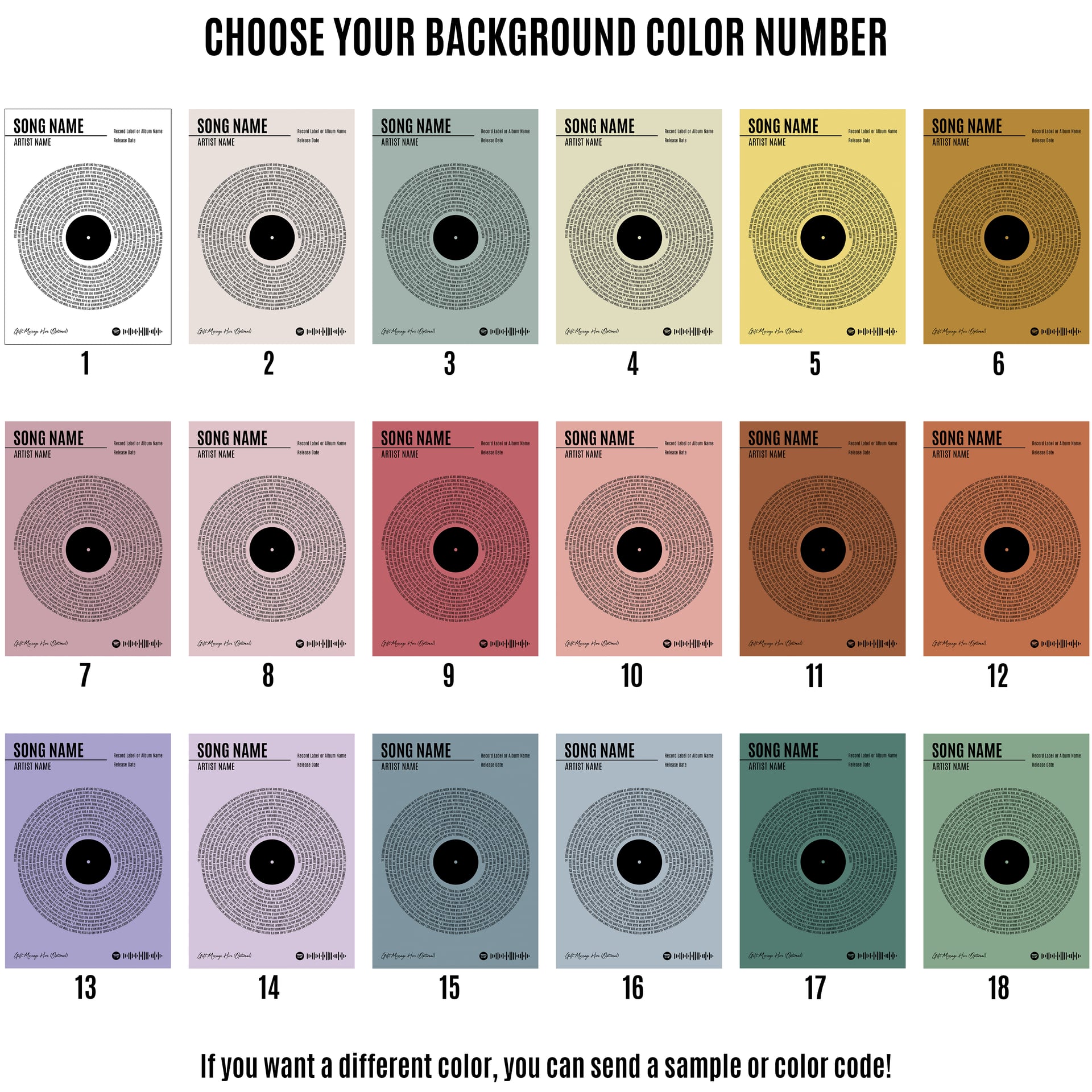 Custom Vinyl Lyrics Print - 1