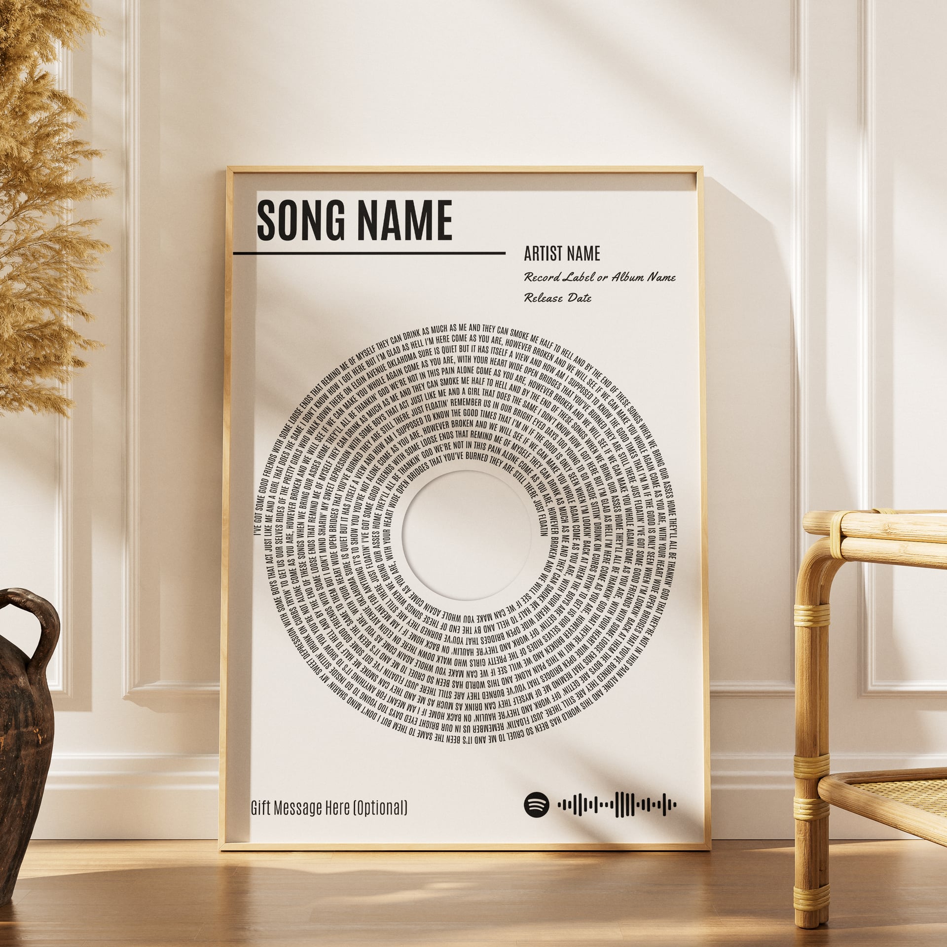 Custom Vinyl Lyrics Print - 2 view 1