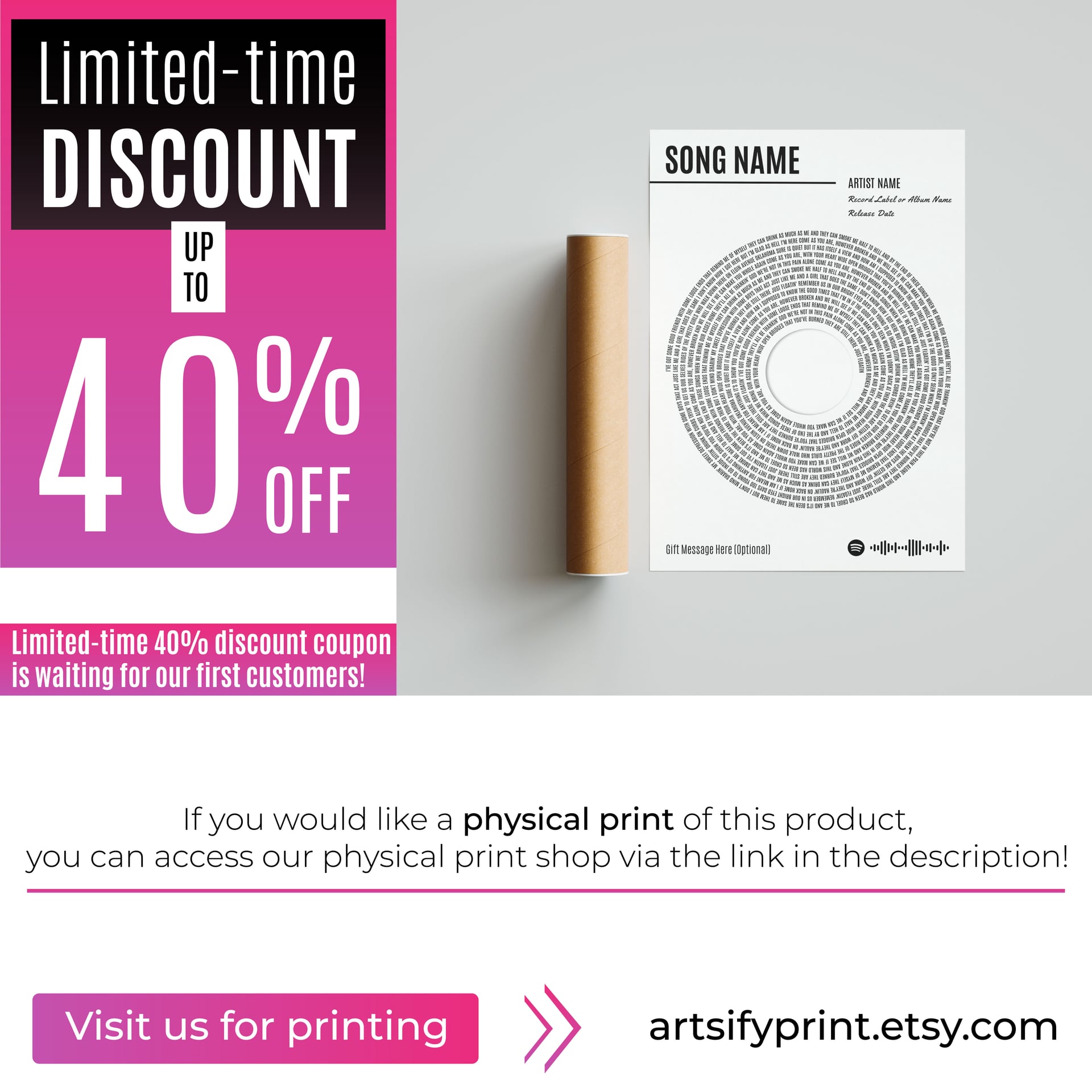 Custom Vinyl Lyrics Print - 2 view 4