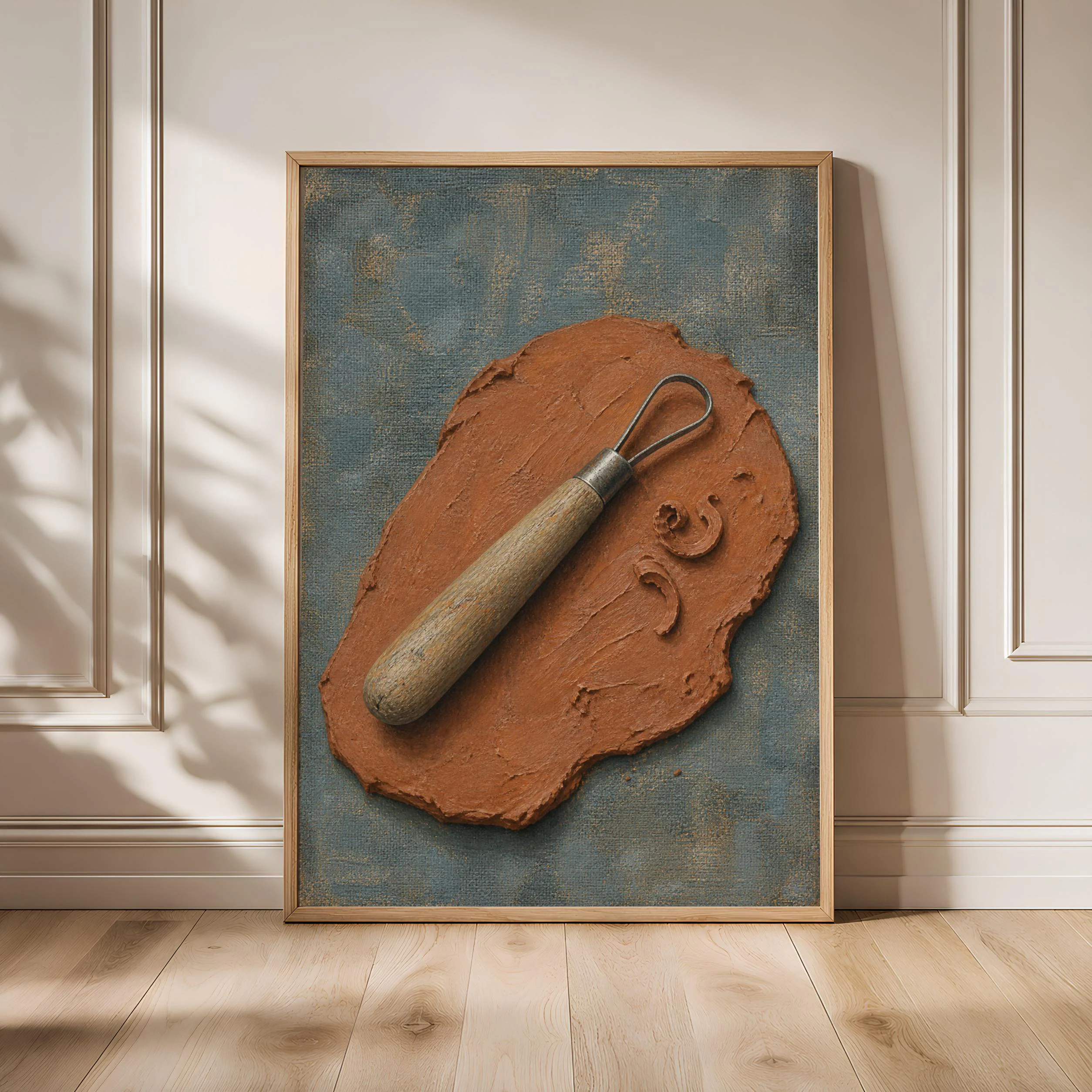 Pottery Trim Tool Wall Art, Terracotta Clay Studio Print – Calm Wall Art by Artsify - Image 1