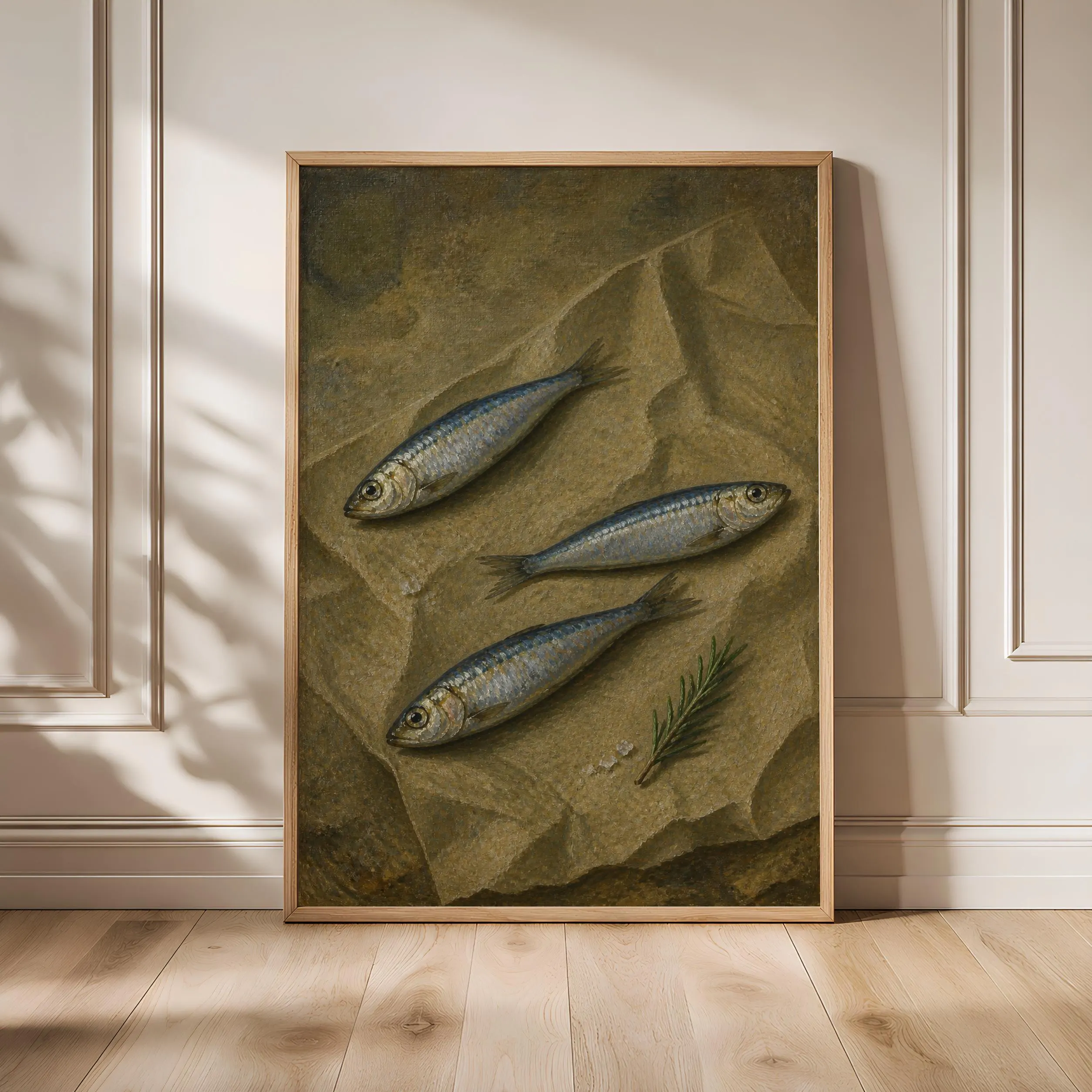 Sardine Still Life Print, Vintage Oil Painting Wall Art, Coastal Kitchen Poster, Housewarming Gift – Calm Wall Art by Artsify - Image 1