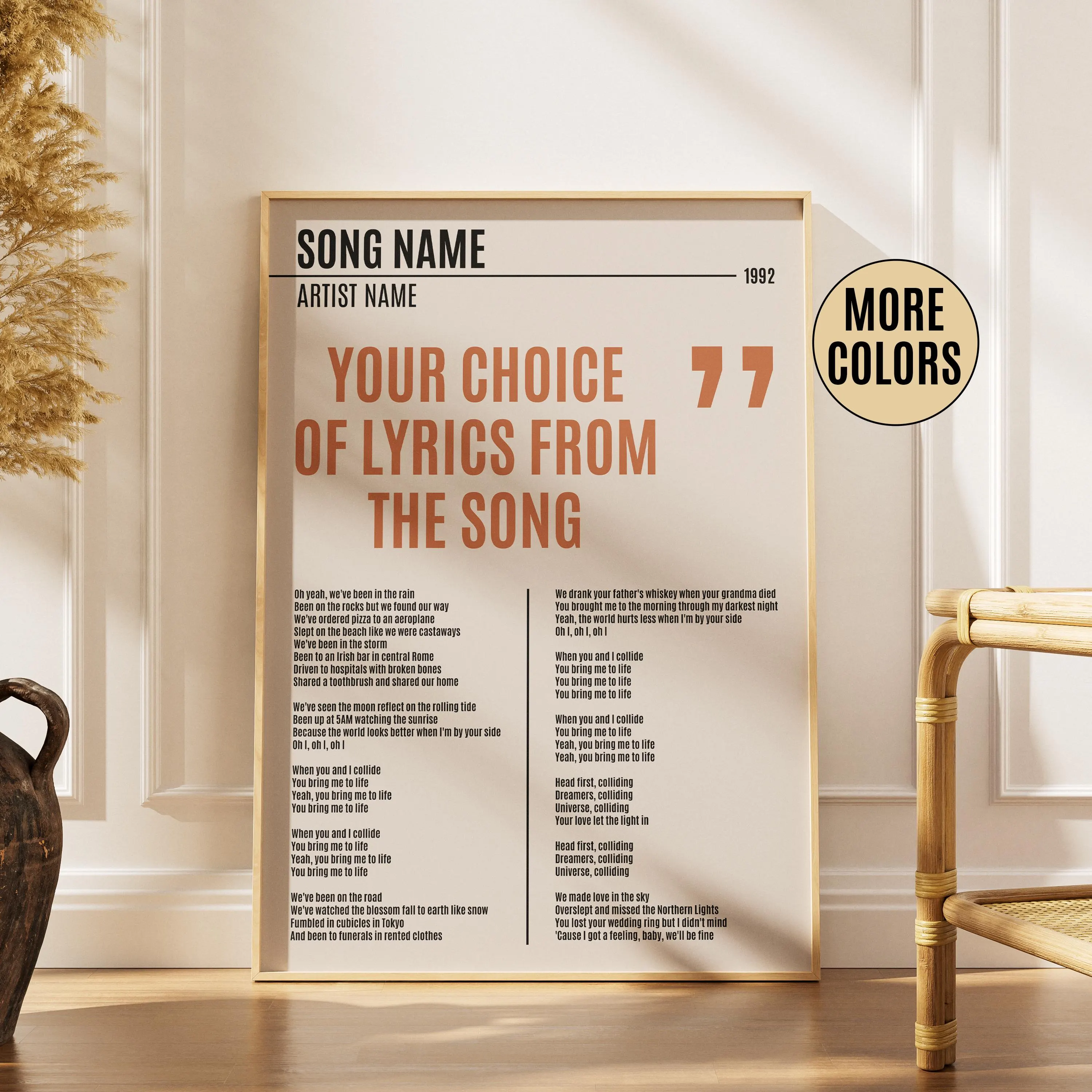 Custom Vinyl Lyrics Print, Personalised Music Poster, Customizable Music Gift, Anniversary Gift, Wedding Song Dance, Valentine's Gift β Calm Wall Art by Artsify - Image 1