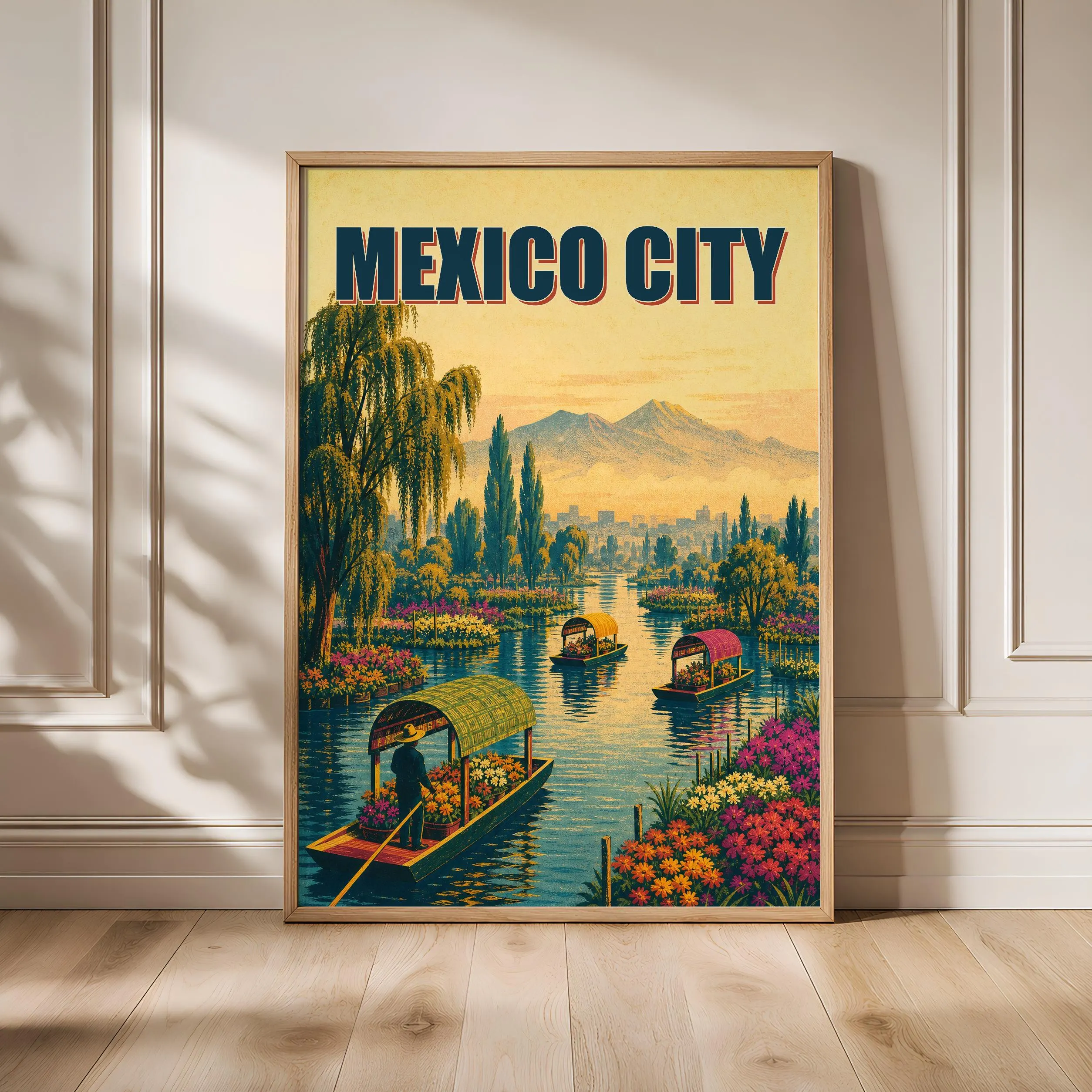 Mexico City Travel Poster Print, Vintage Skyline Wall Art, Bold Typography Poster, City Name Wall Decor, Housewarming Gift – Calm Wall Art by Artsify - Image 1