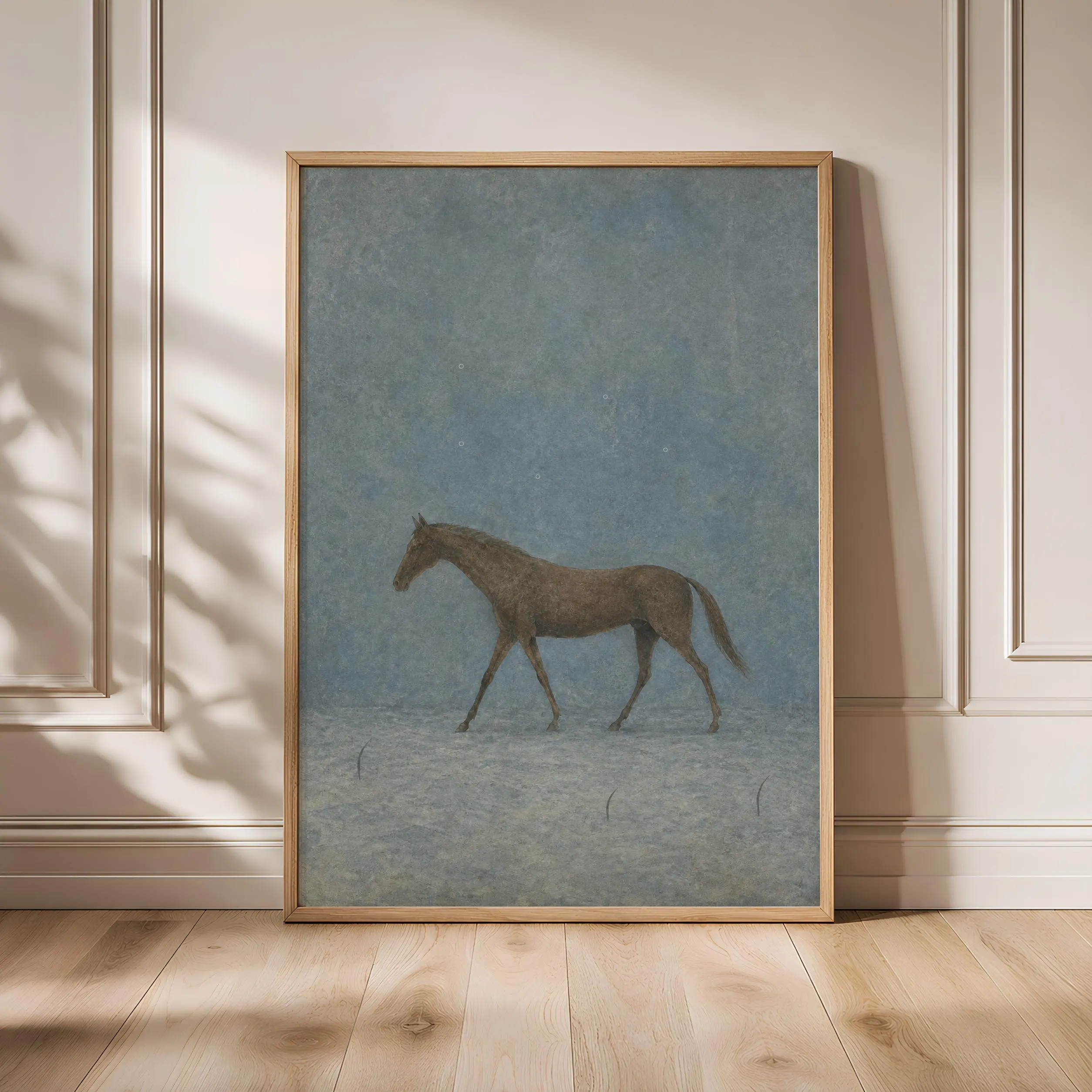 Underwater Horse Wall Art, Minimal Surreal Equestrian Folk Poster – Calm Wall Art by Artsify - Image 1