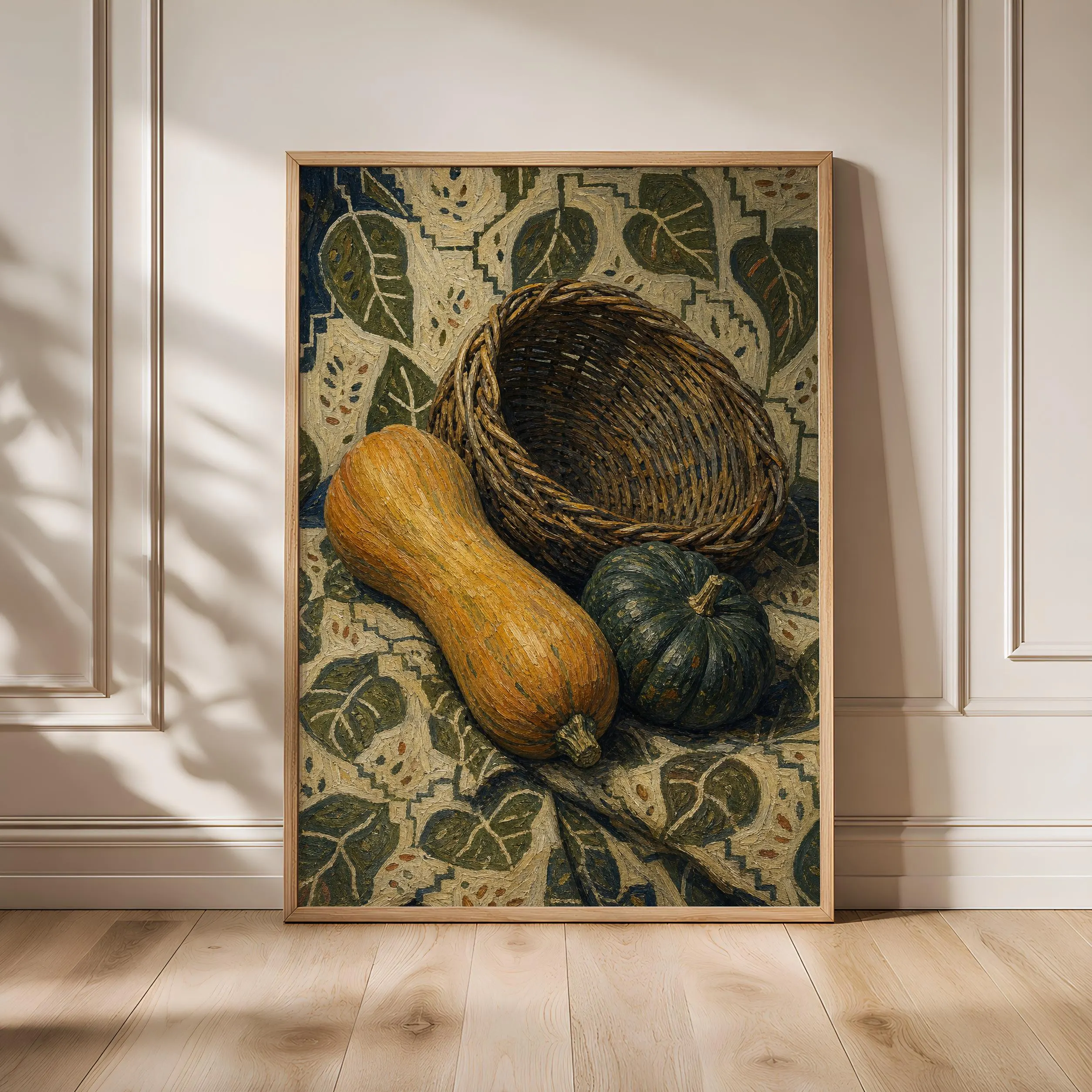 Van Gogh Style Squash Print, Post Impressionist Kitchen Wall Art, Woven Basket Poster, Vintage Harvest Decor, Housewarming Gift – Calm Wall Art by Artsify - Image 1