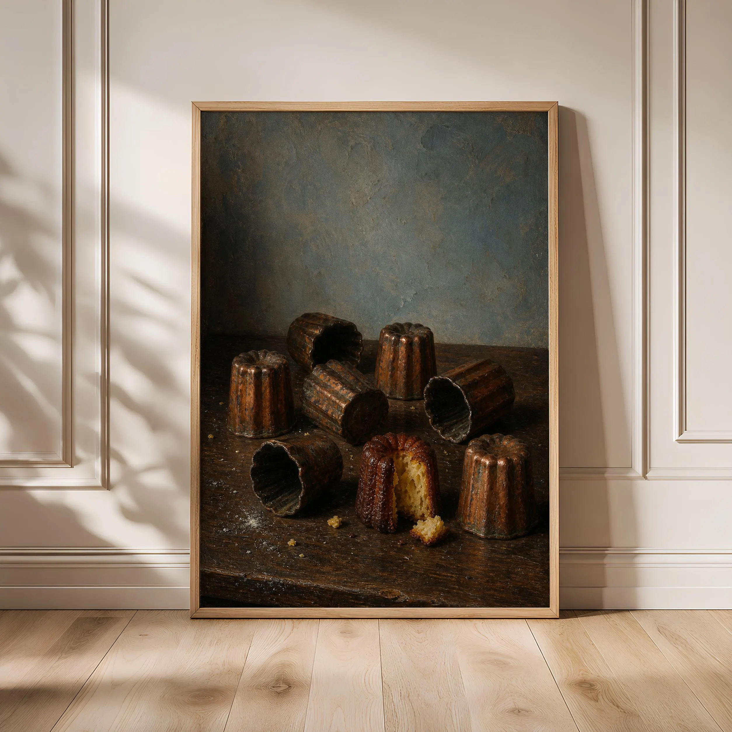 Canele Mold Painting Print, Vintage French Bakery Wall Art, Copper Kitchen Poster, Rustic Pastry Decor, Housewarming Gift – Calm Wall Art by Artsify - Image 1