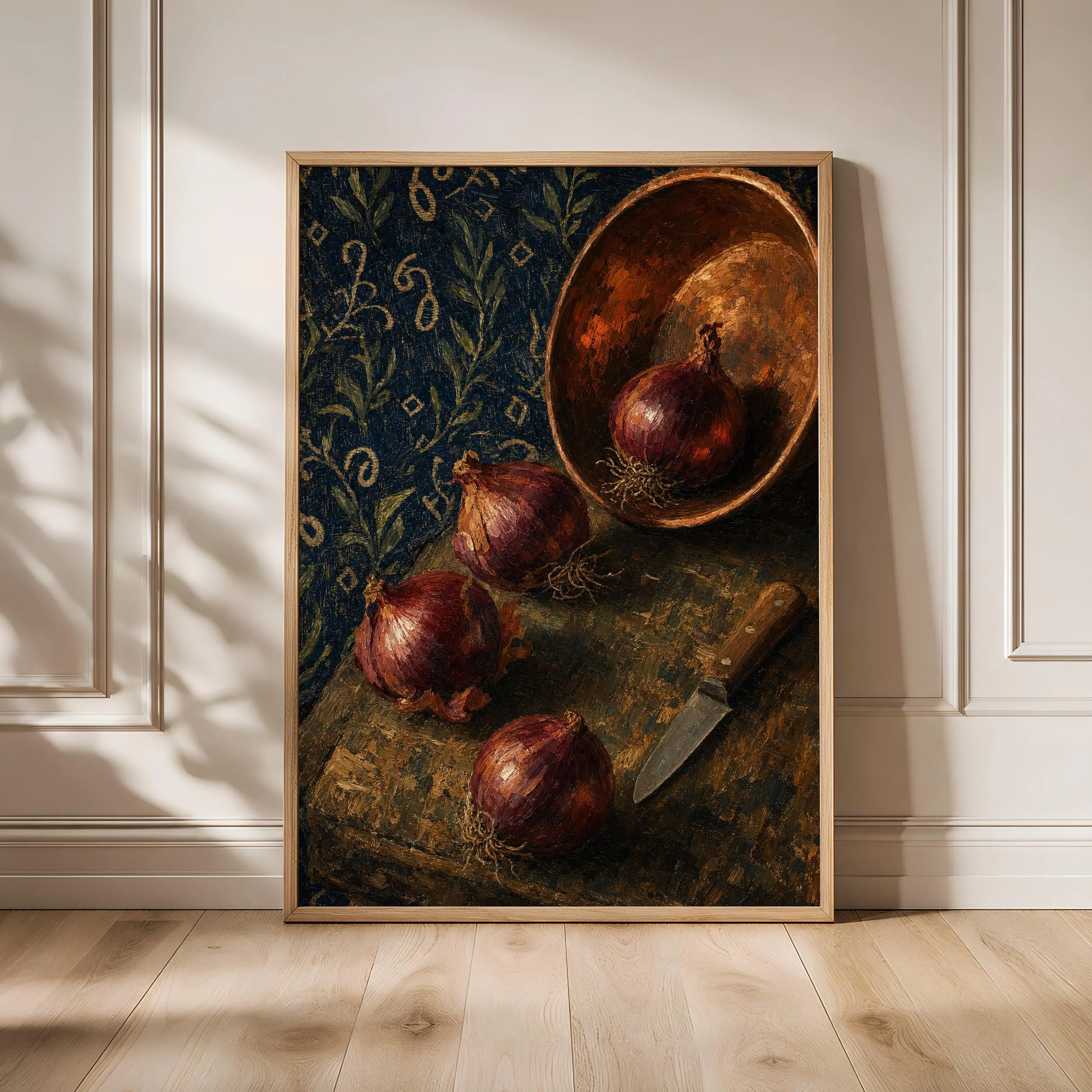 Van Gogh Style Onion Print, Post Impressionist Kitchen Wall Art, Copper Bowl Poster, Moody Pantry Decor, Housewarming Gift – Calm Wall Art by Artsify - Image 1