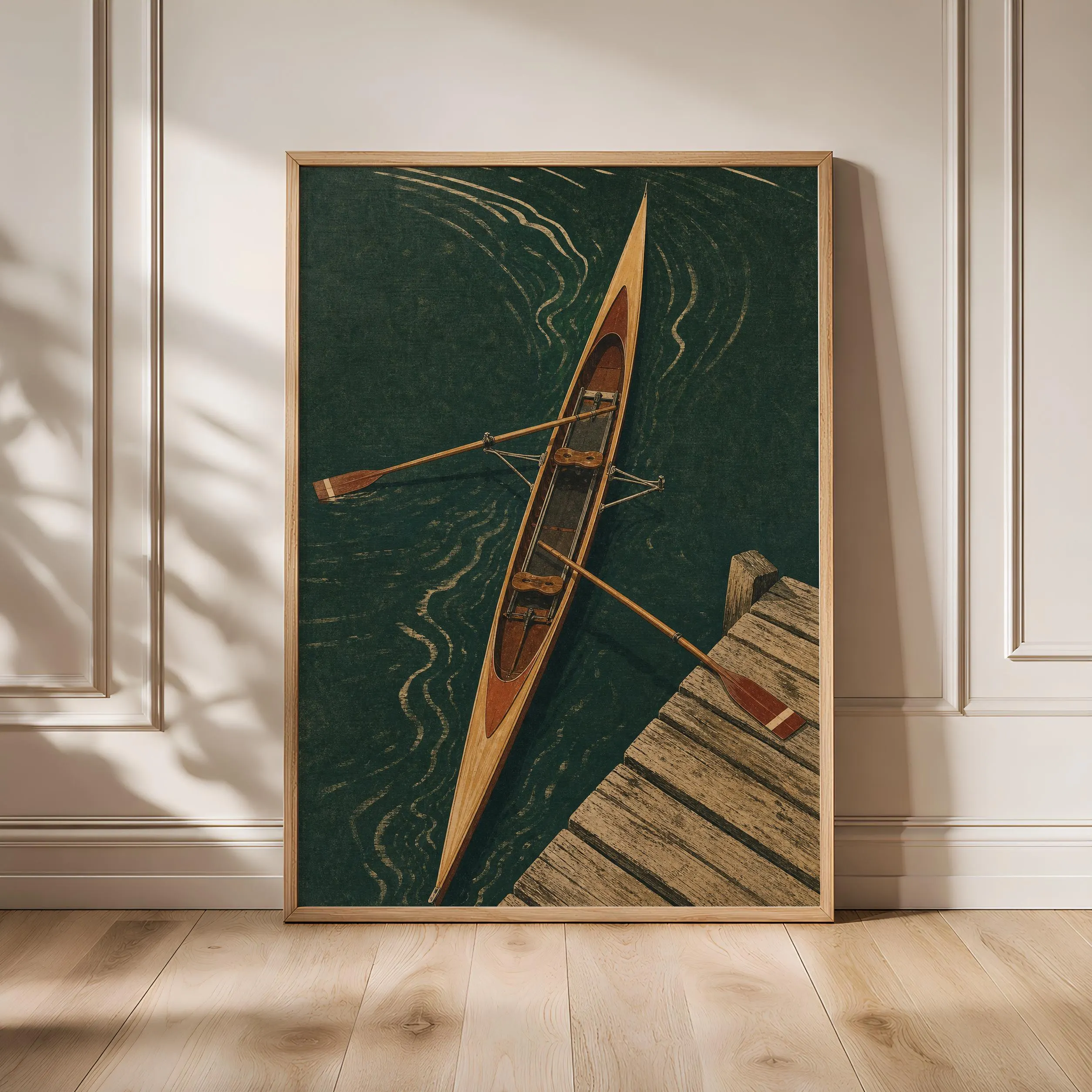 Vintage Rowing Poster Print, Sculling Wall Art, Boathouse Decor, Interwar Sporting Print, Housewarming Gift – Calm Wall Art by Artsify - Image 1