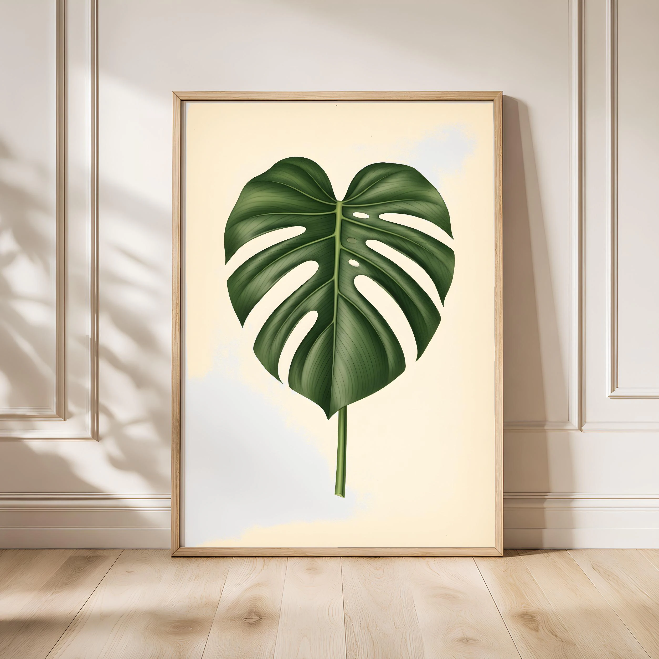 Monstera Botanical Print, Vintage Plant Illustration Poster, Tropical Leaf Wall Art, Green Home Decor, Housewarming Gift – Calm Wall Art by Artsify - Image 1