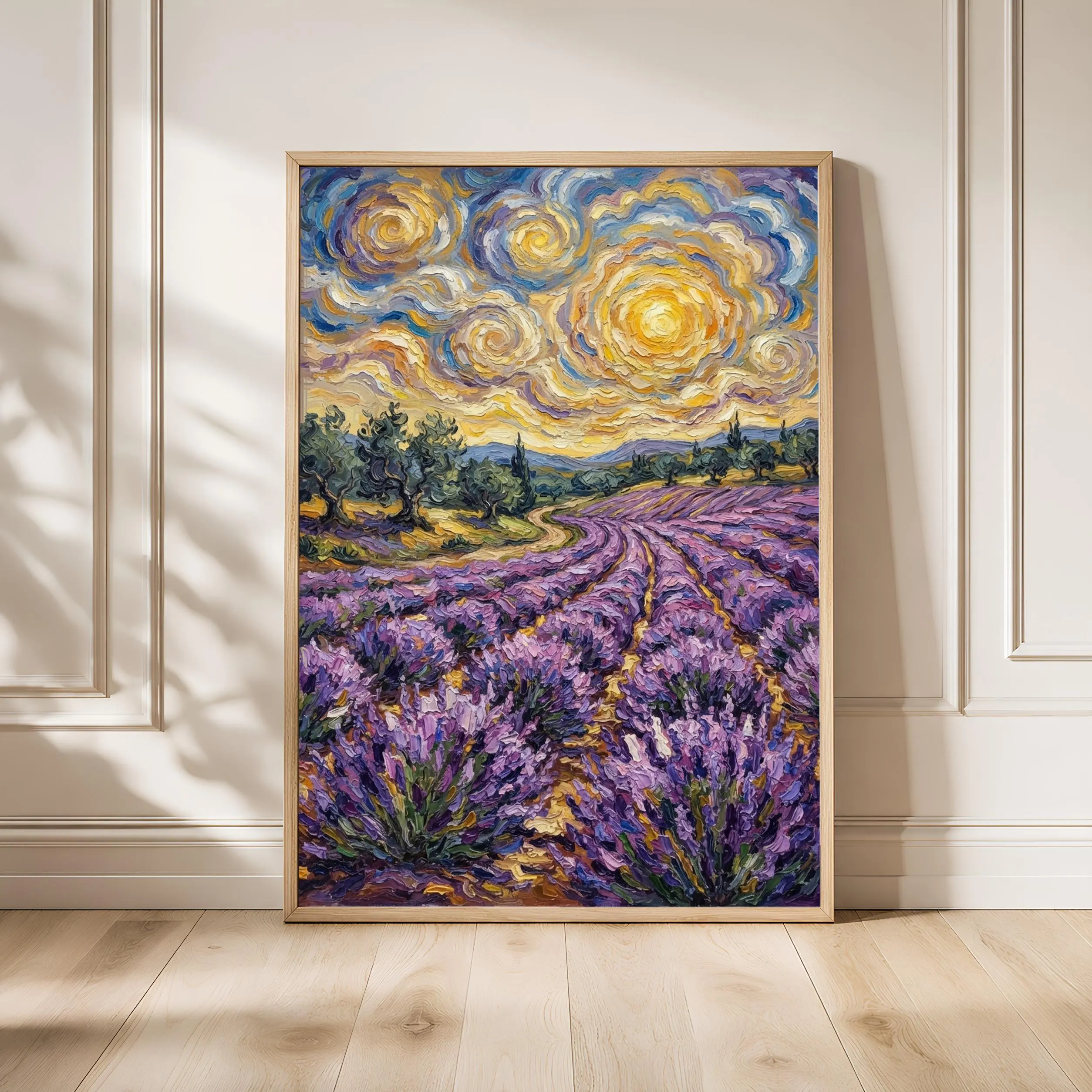 Van Gogh Style Lavender Print, Post Impressionist Provence Poster, Purple Field Wall Art, Living Room Decor, Housewarming Gift – Calm Wall Art by Artsify - Image 1