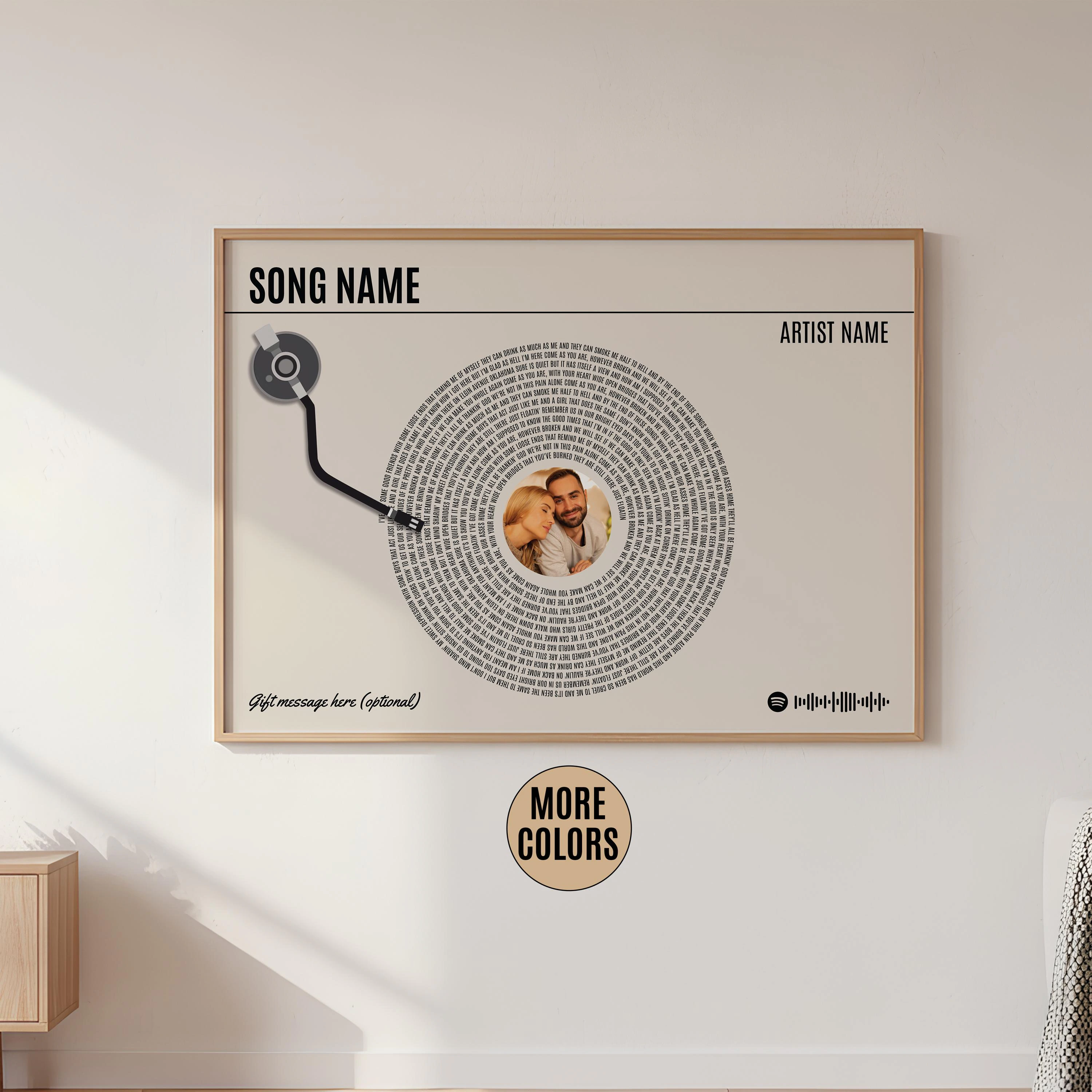 Custom Vinyl Lyrics Print, Personalised Music Poster, Customizable Music Gift, Anniversary Gift, Wedding Song Dance, Valentine's Gift β Calm Wall Art by Artsify - Image 1