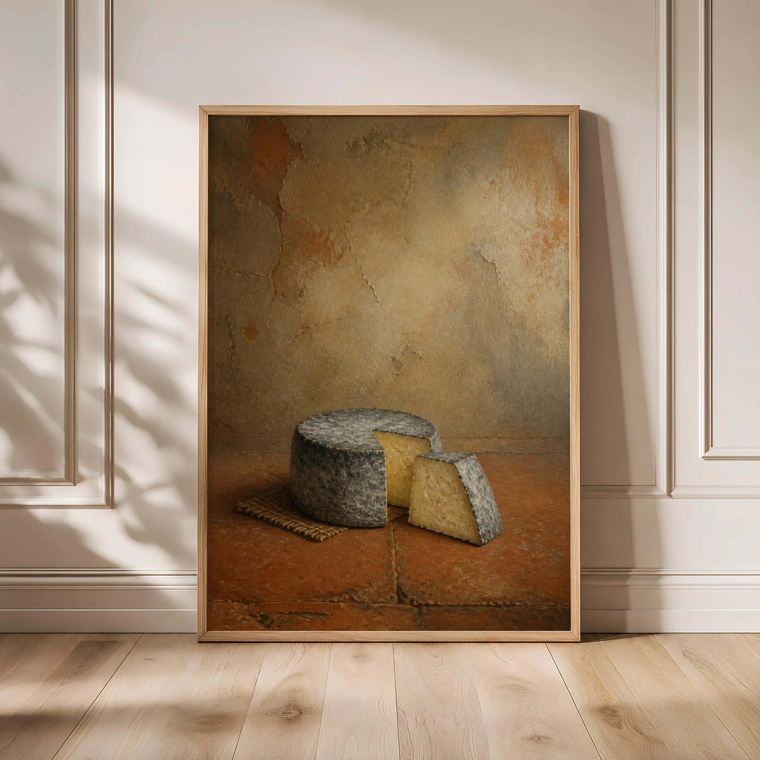 Goat Cheese Wall Art, Rustic Farmhouse Still Life, Warm Terracotta Kitchen Print – Calm Wall Art by Artsify - Image 1