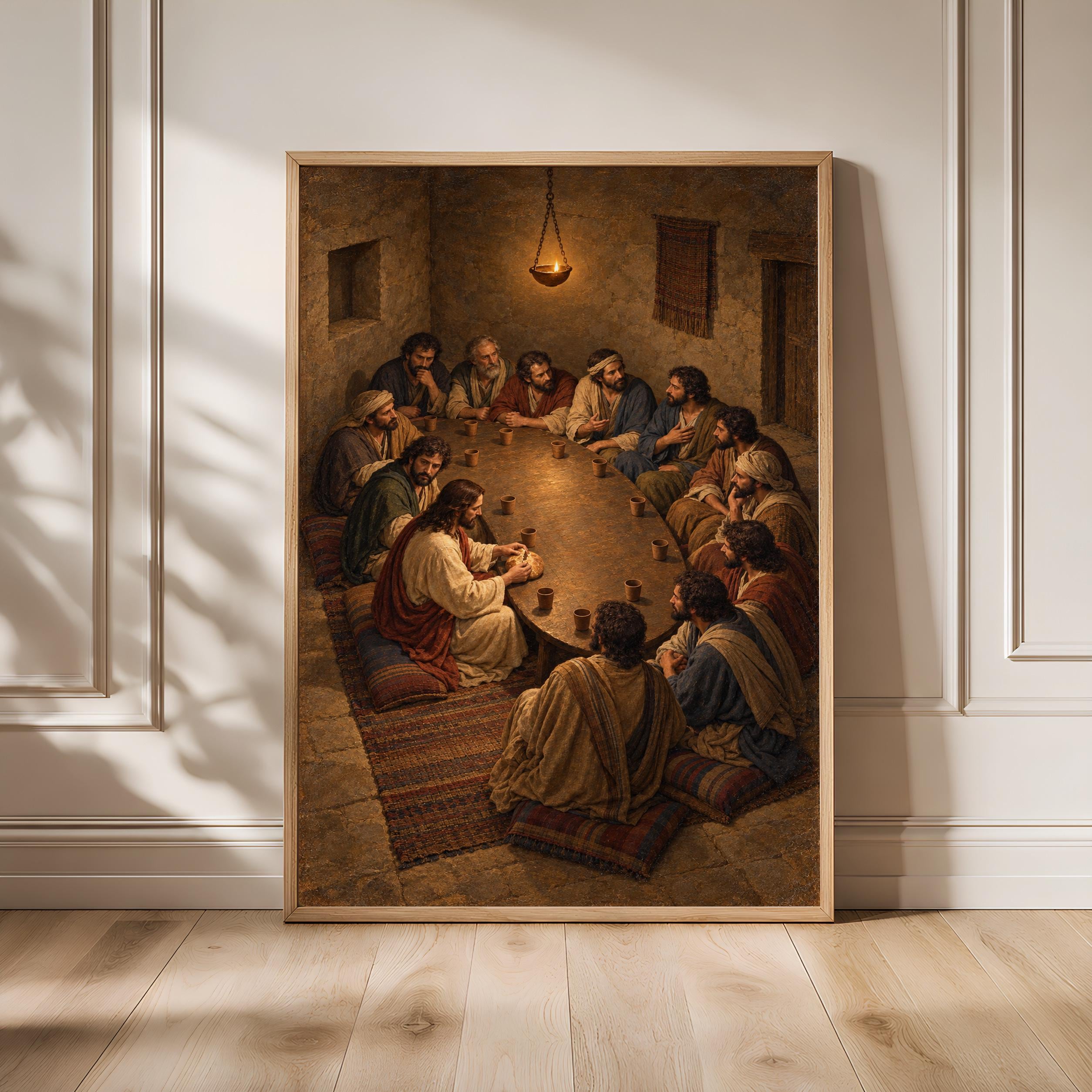 Last Supper Wall Art, Vintage Christian Oil Painting, Dining Room Decor – Calm Wall Art by Artsify - Image 1