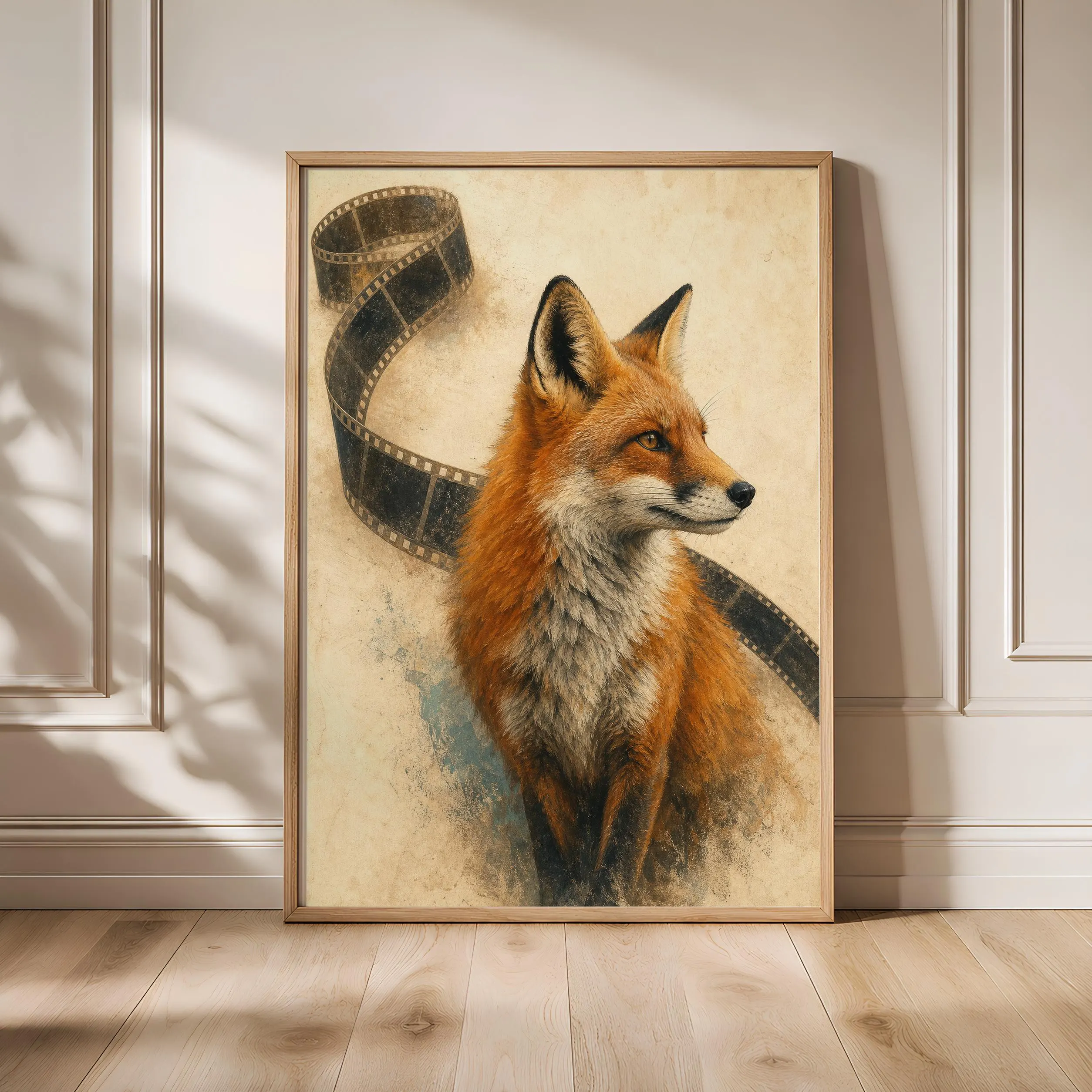 Fox Film Reel Print, Vintage Cinema Wall Art, Rust Movie Poster, Film Lover Decor, Housewarming Gift – Calm Wall Art by Artsify - Image 1